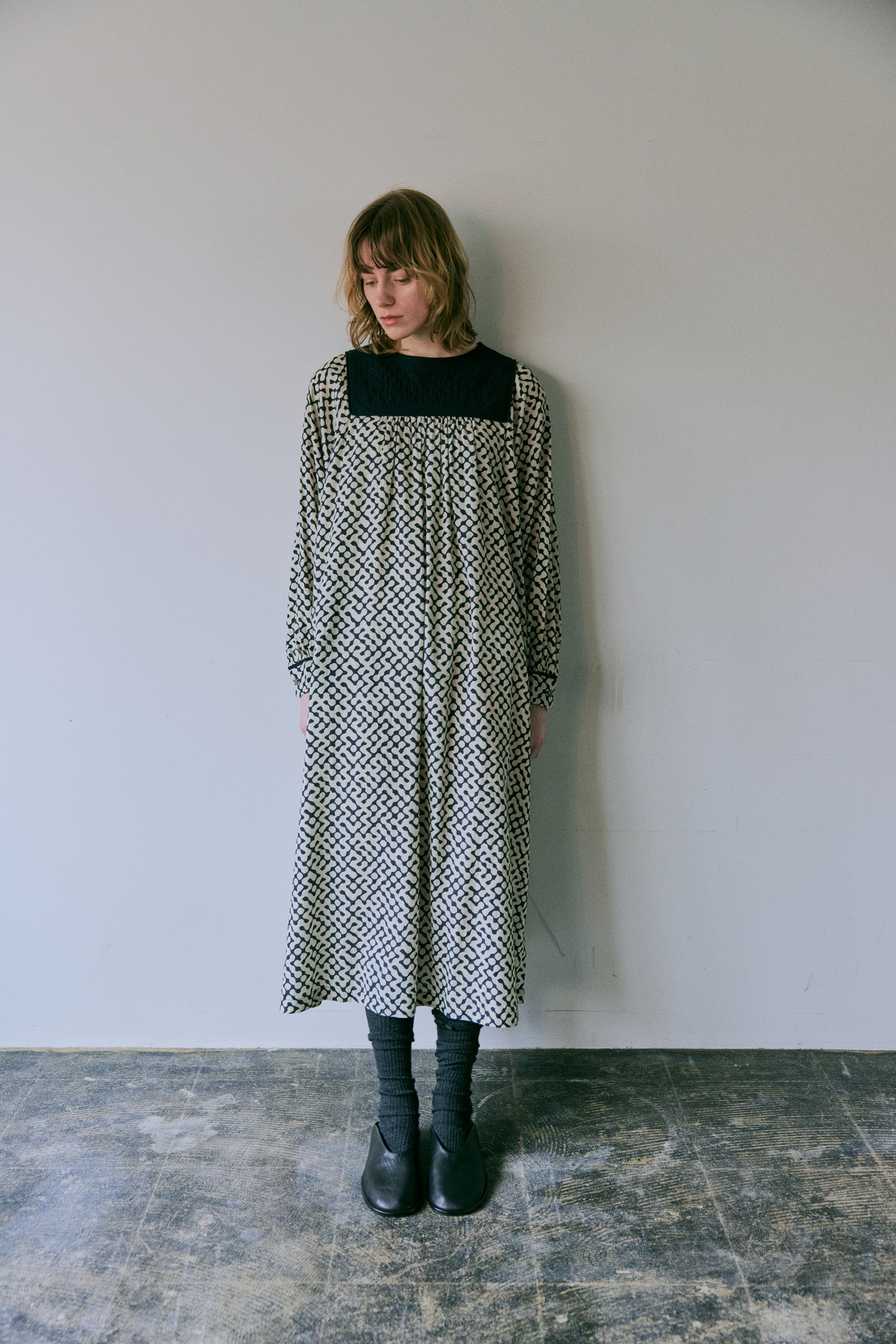 doux bleu インドプリント キルトヨークワンピース DB-2544-008