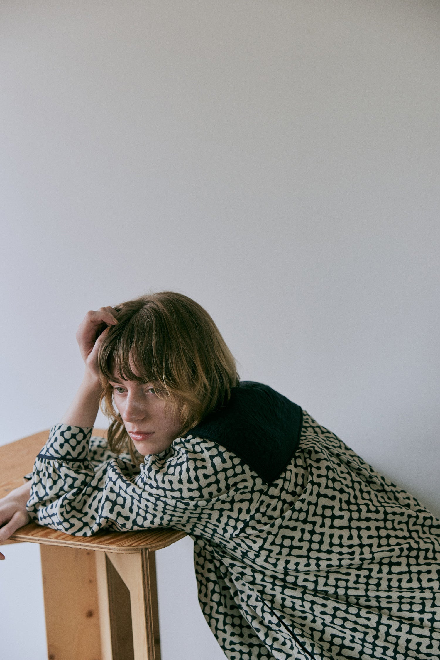 doux bleu インドプリント キルトヨークワンピース DB-2544-008