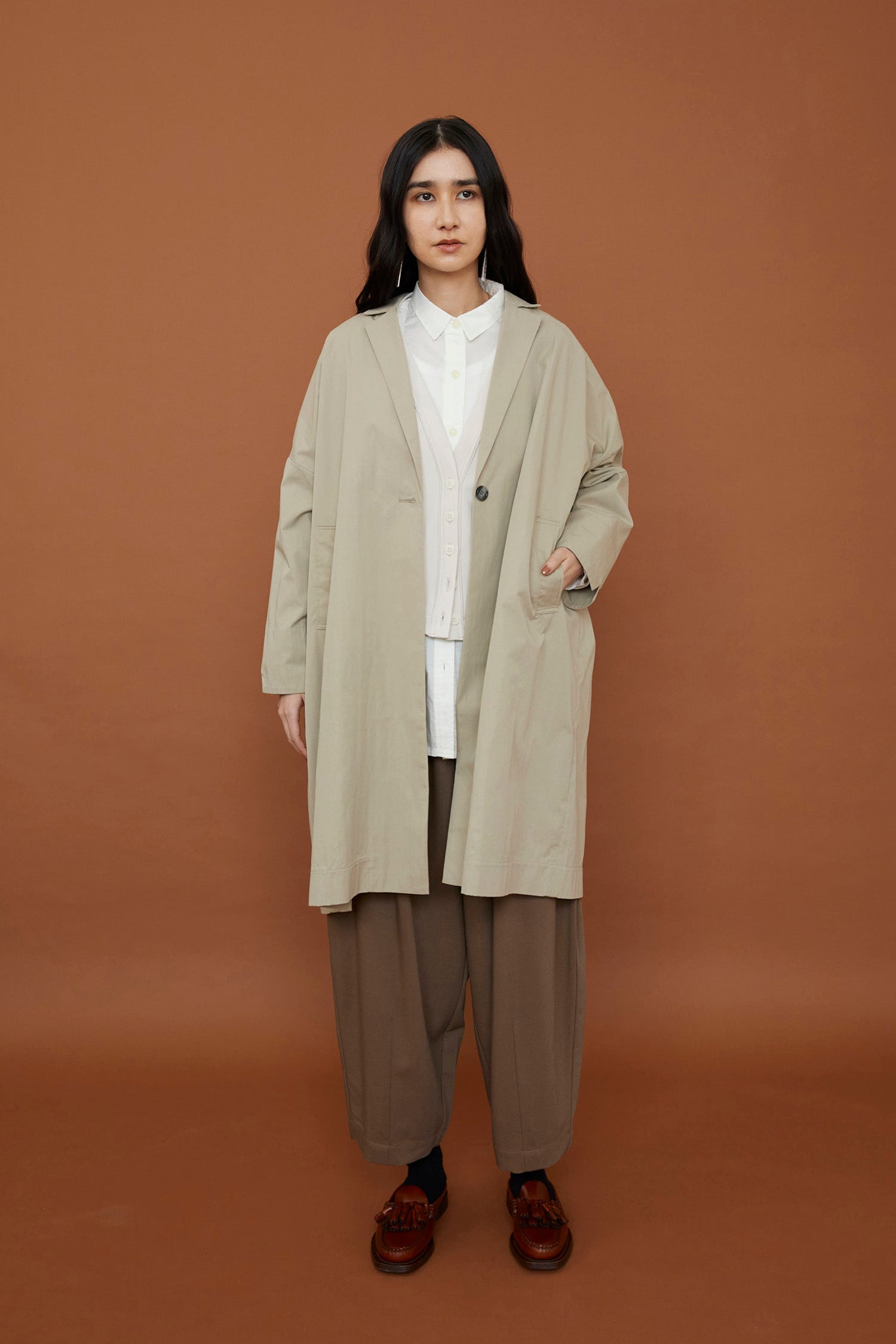 doux bleu コットンナイロン ワイドチェスターコート DB-2557-062