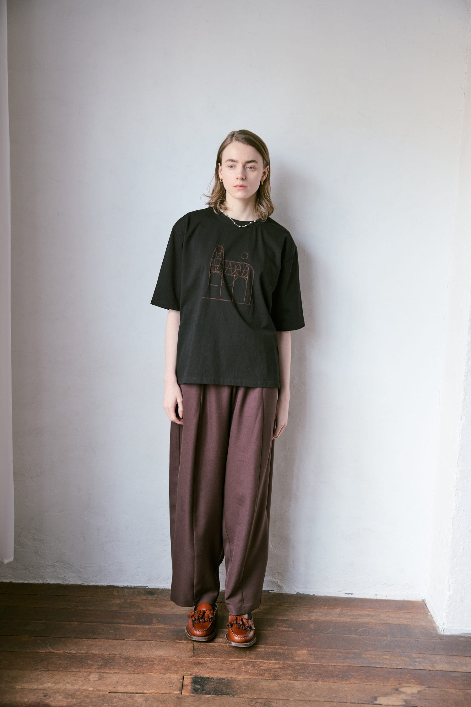 doux bleu horse刺繍Tシャツ DB-2641-001