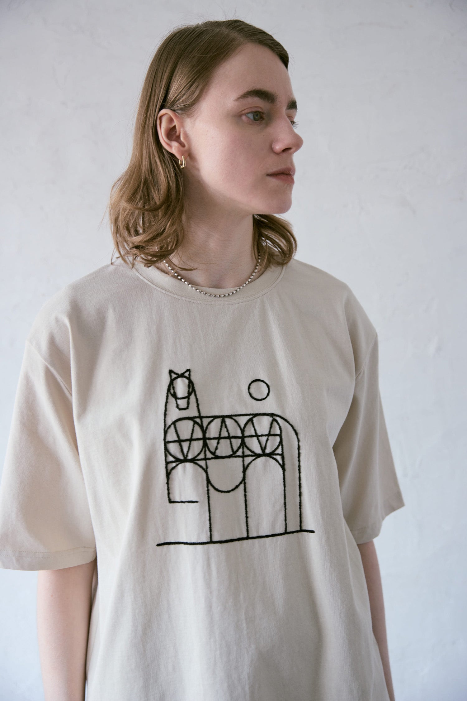 doux bleu horse刺繍Tシャツ DB-2641-001