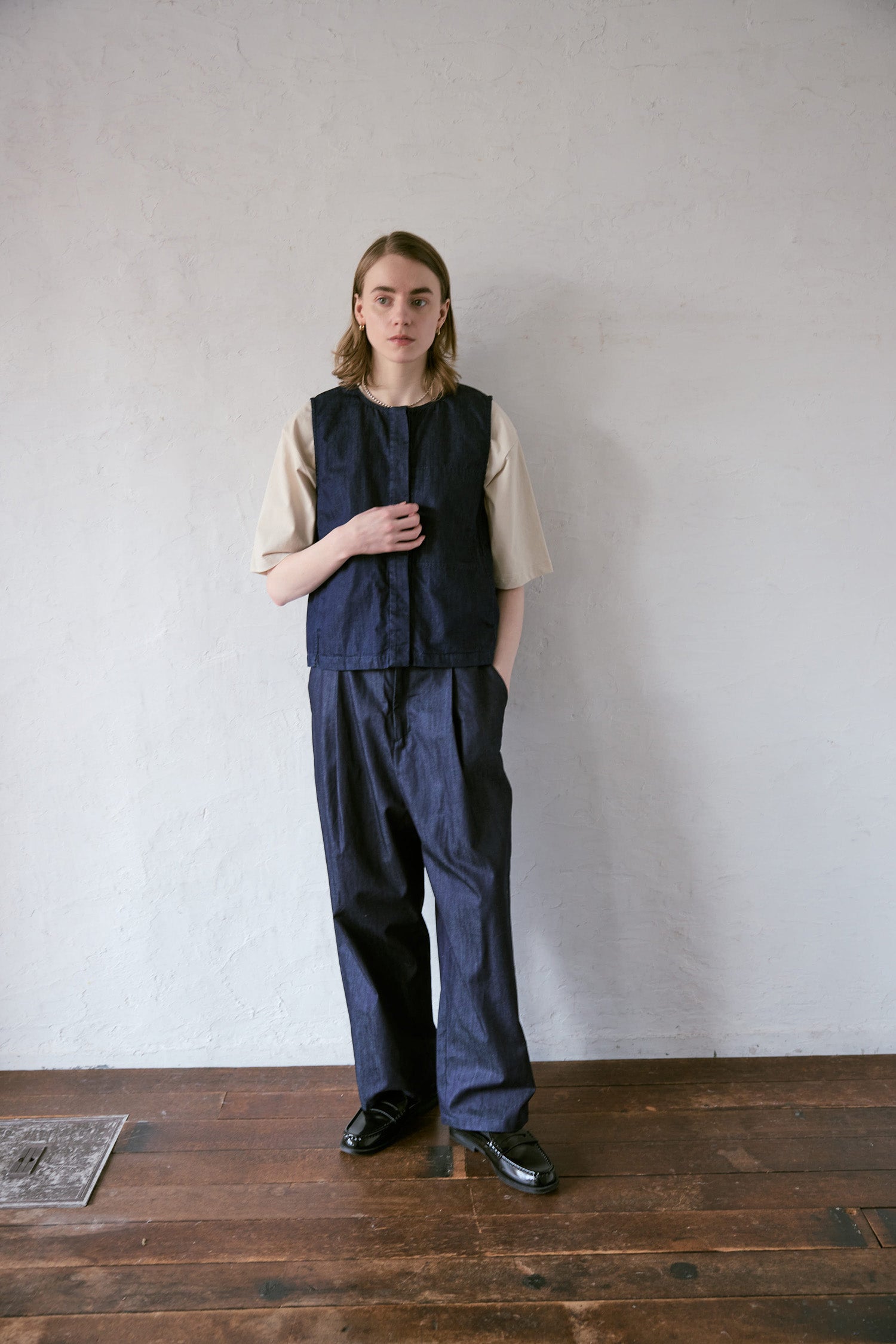 doux bleu horse刺繍Tシャツ DB-2641-001