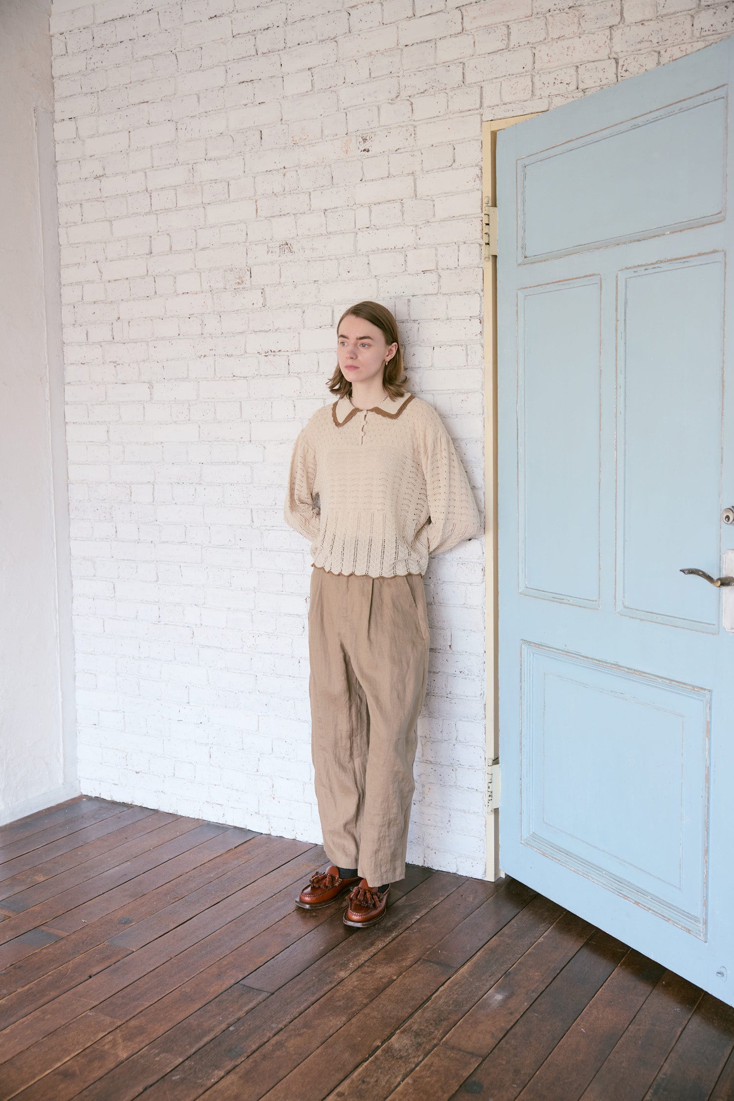 doux bleu リネンカーブパンツ DB-2645-012