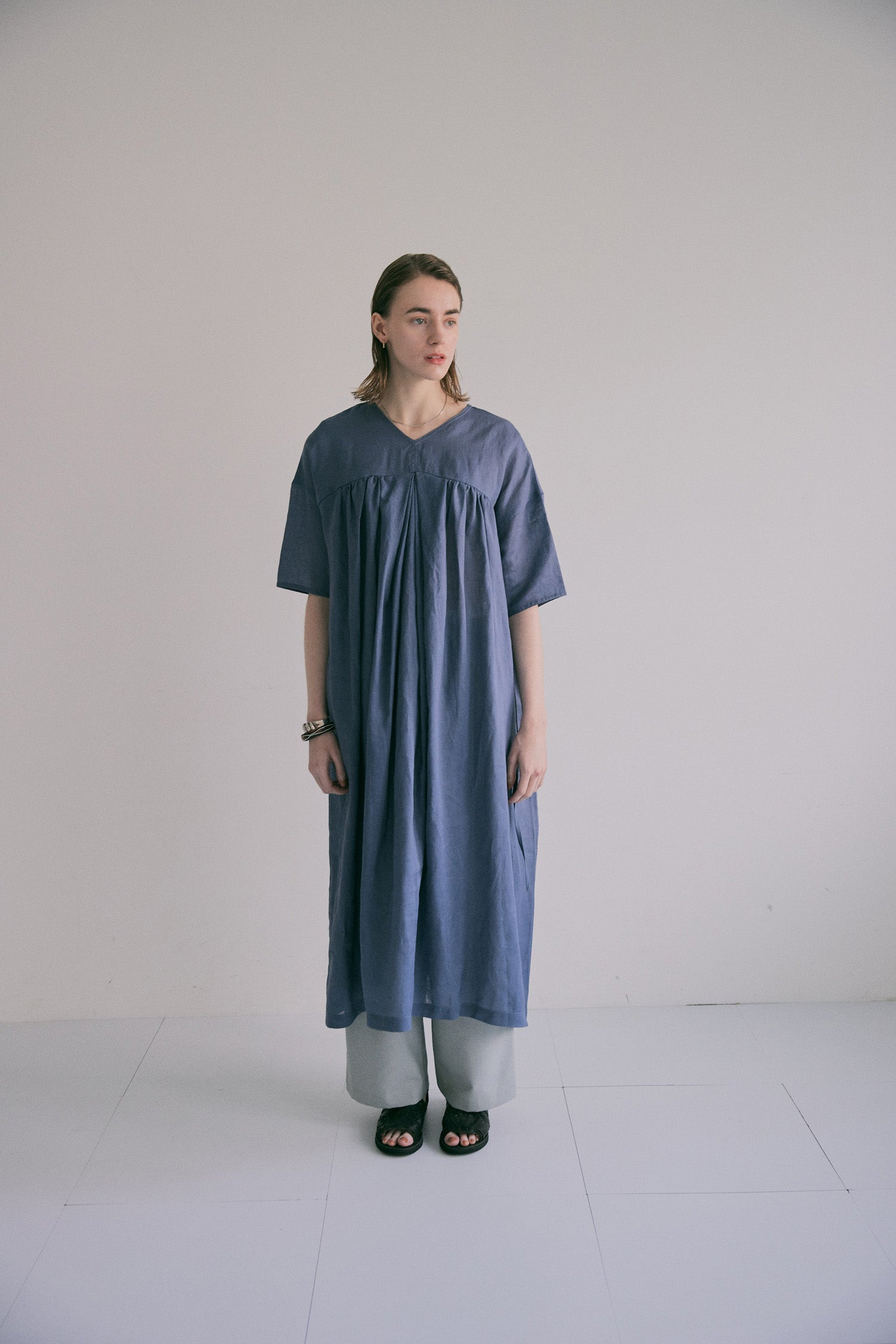 doux bleu 2wayリネンタックワンピース DB-2624-062