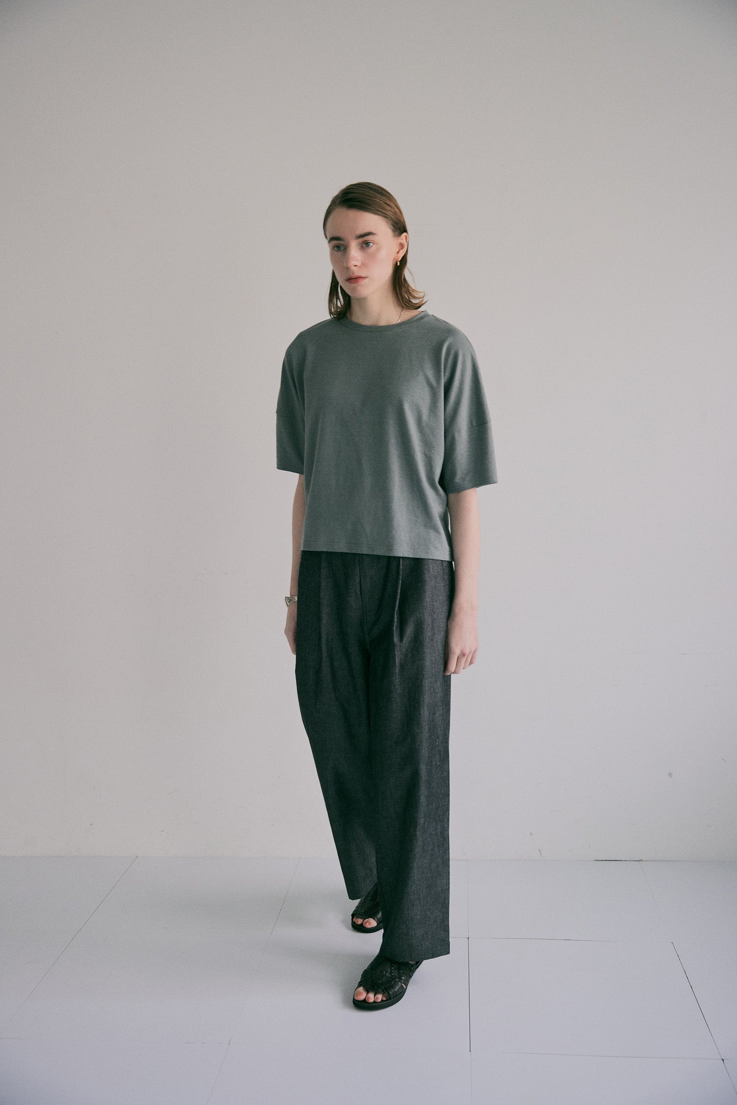 doux bleu リネン ドロップショルダーTシャツ DB-2621-078