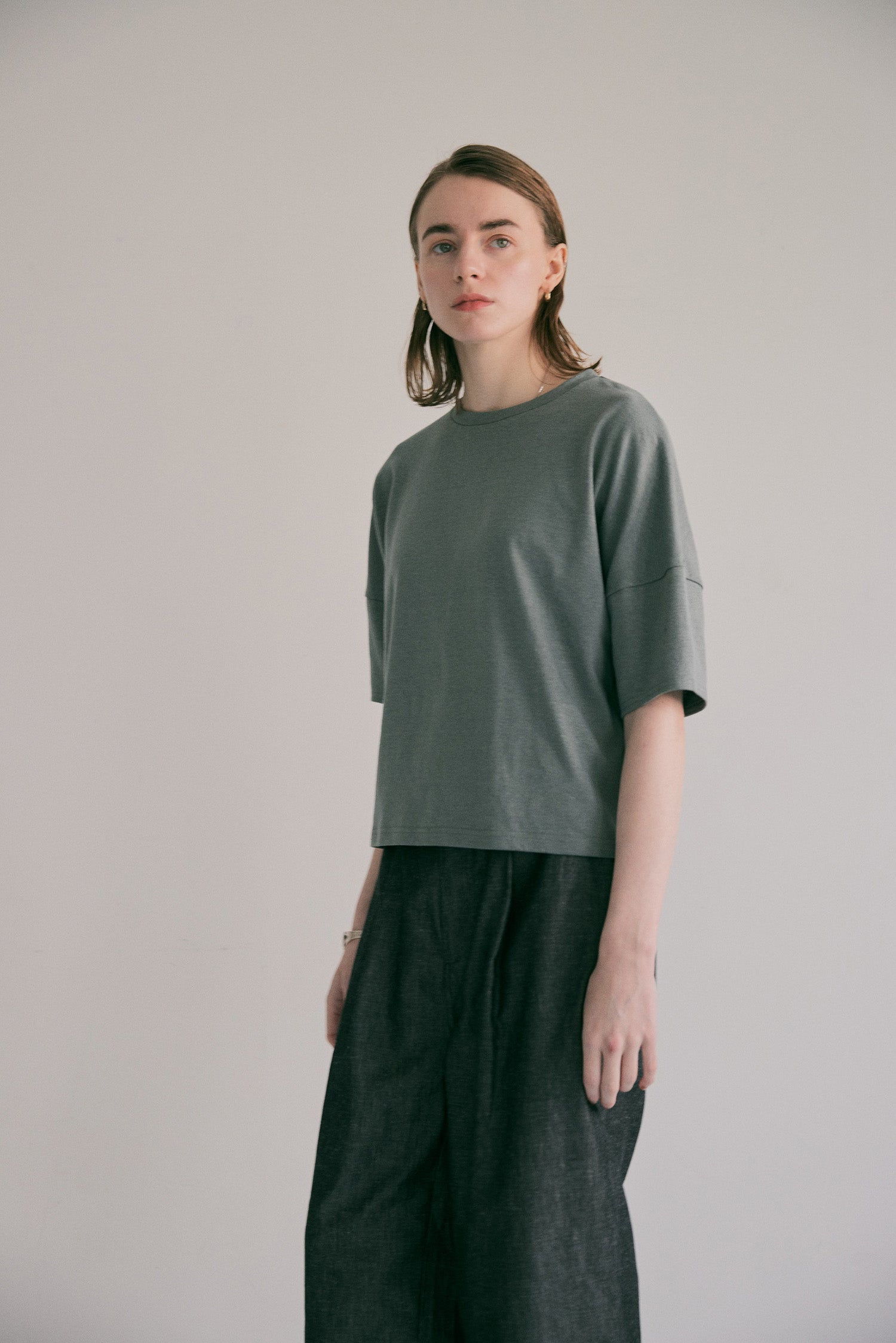 doux bleu リネン ドロップショルダーTシャツ DB-2621-078