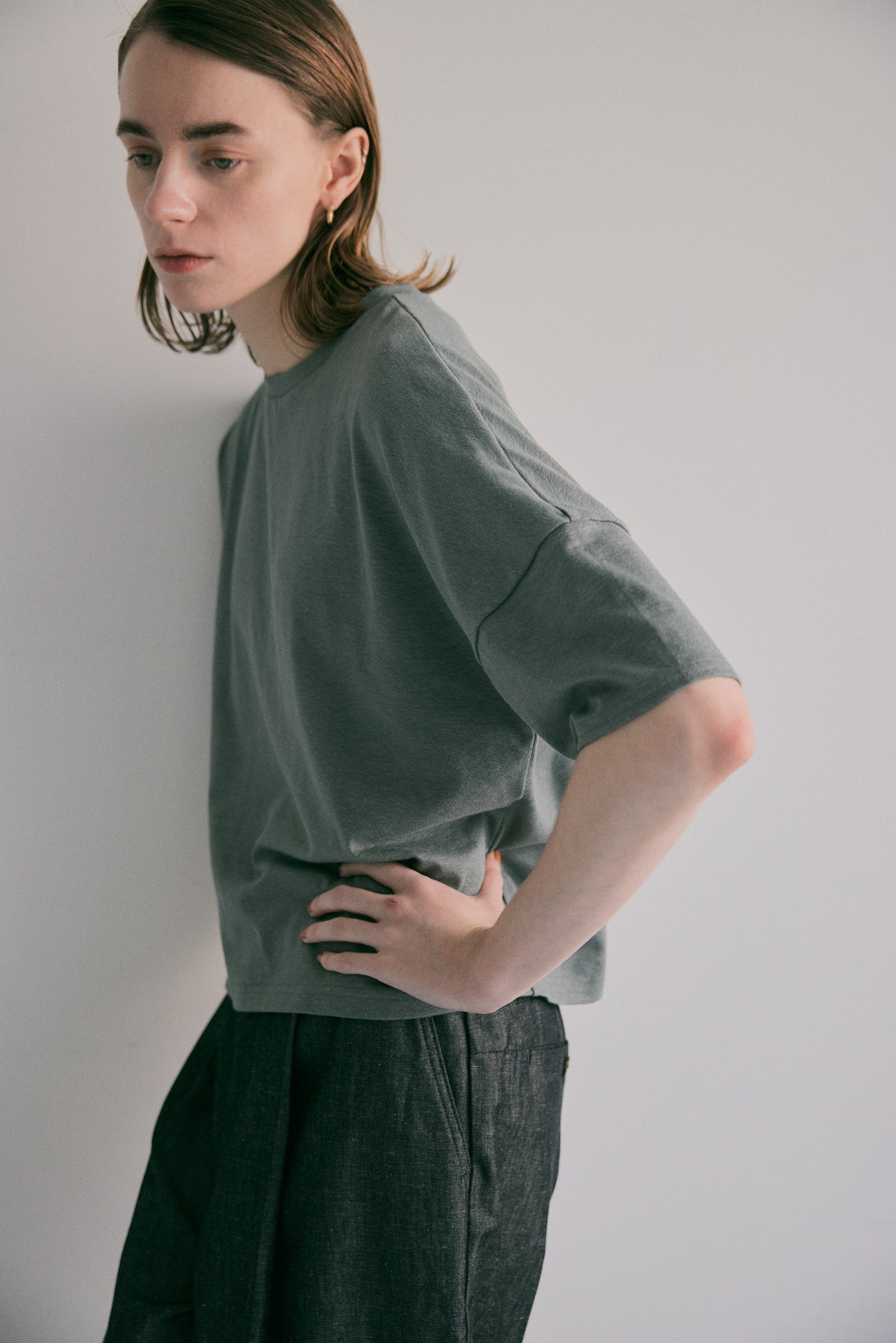 doux bleu リネン ドロップショルダーTシャツ DB-2621-078