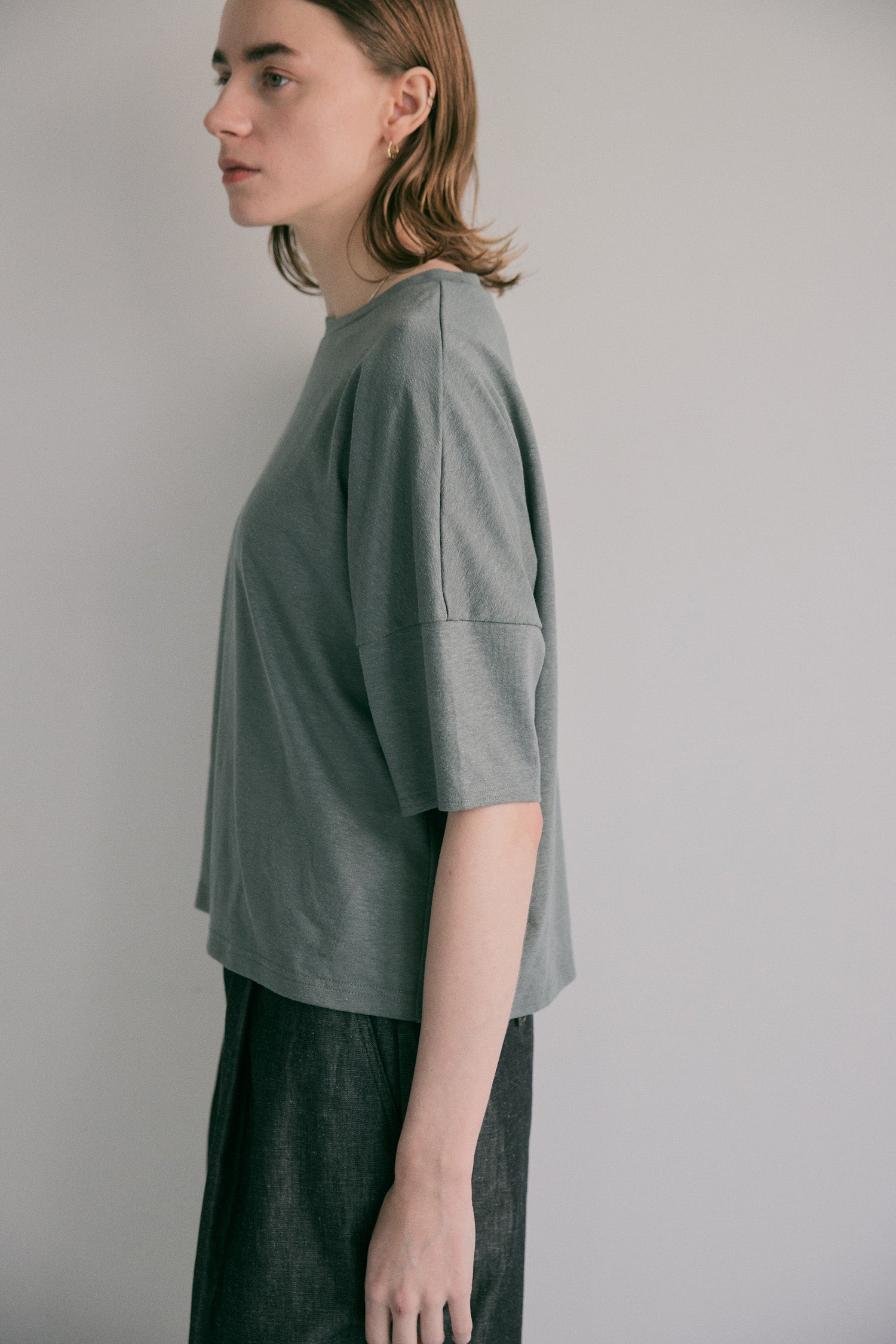 doux bleu リネン ドロップショルダーTシャツ DB-2621-078
