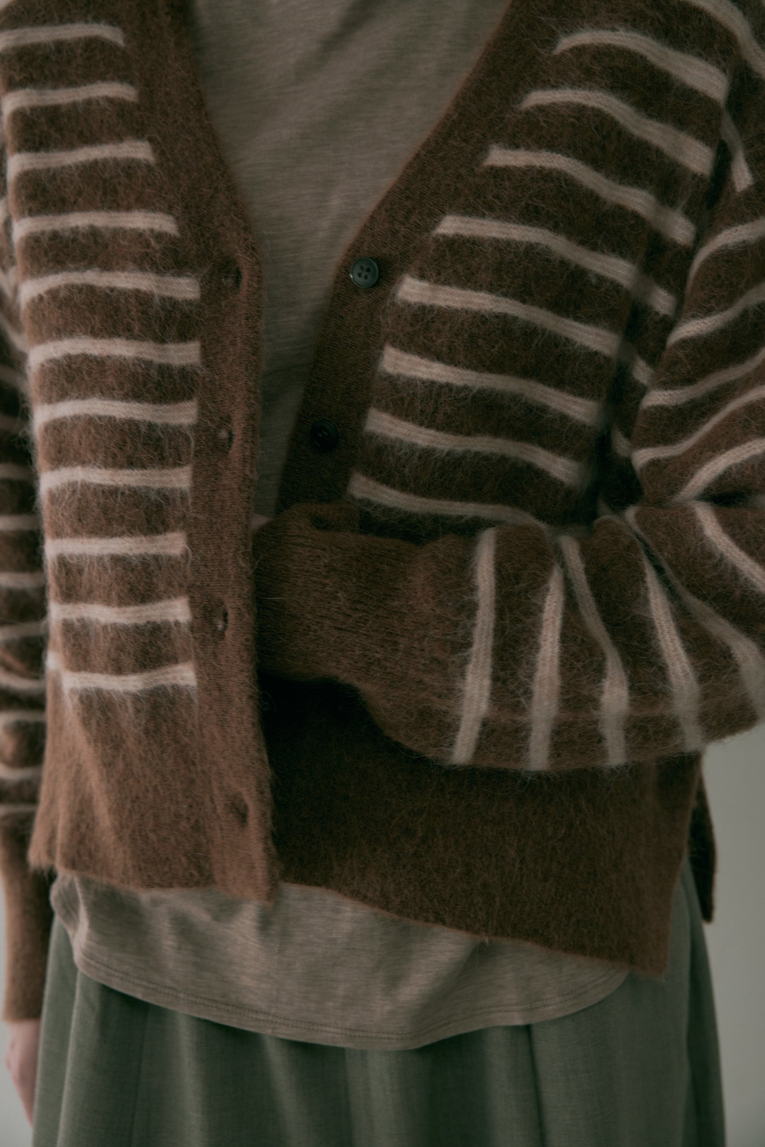 doux bleu アルパカ ボーダーカーディガン DB-2552-044