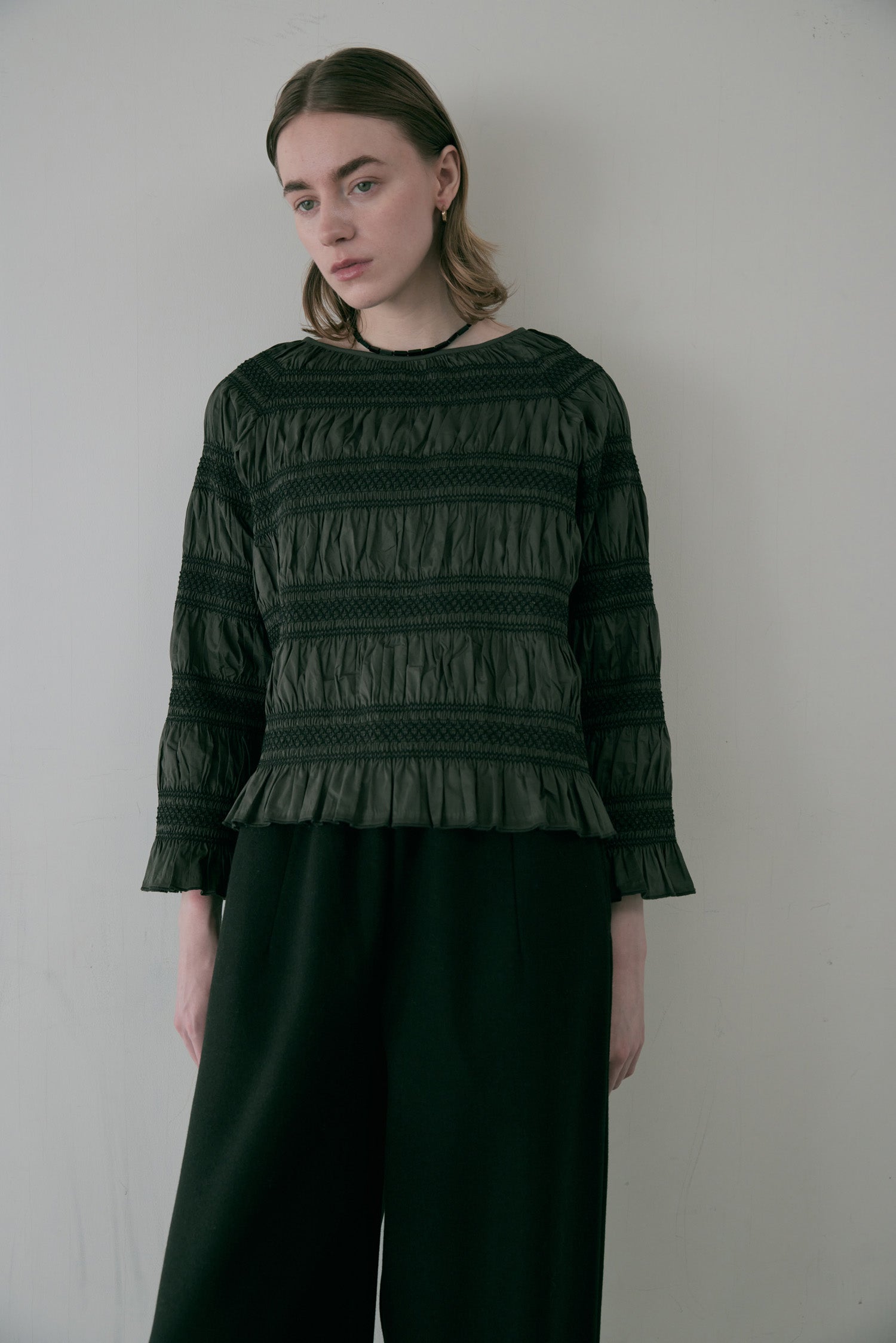 doux bleu スモッキング ボーダー ブラウス DB-2553-054