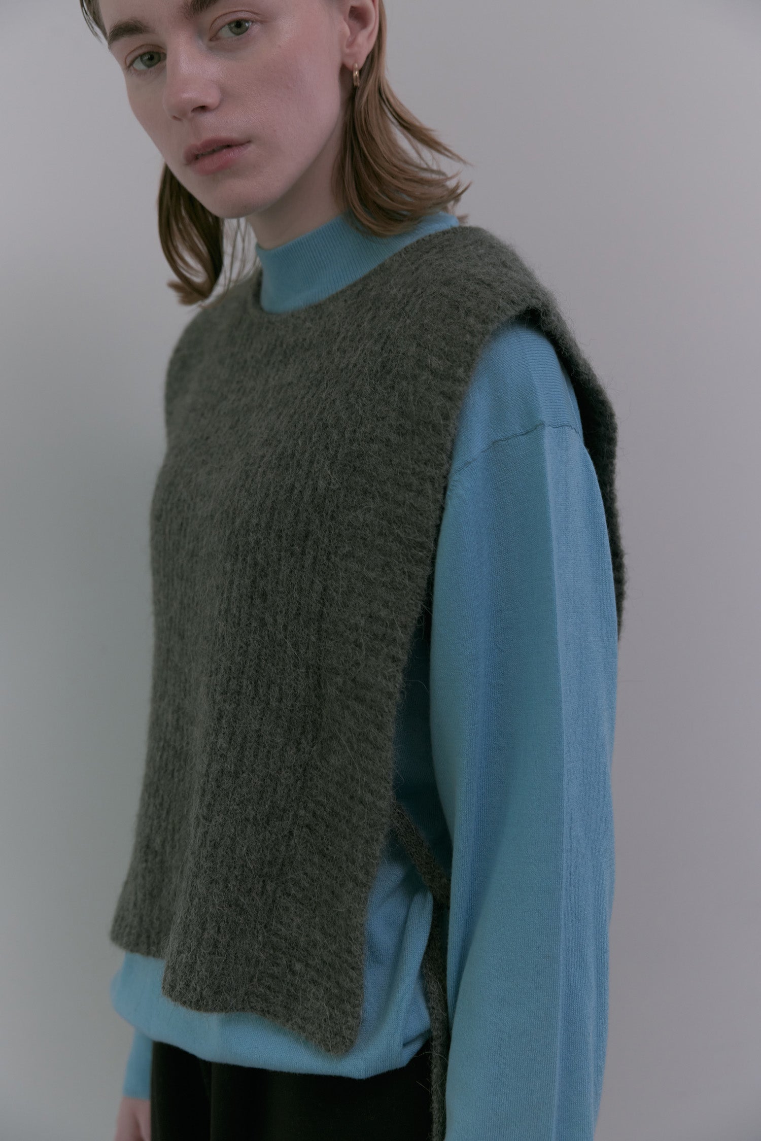 doux bleu アルパカニットベスト DB-2558-056