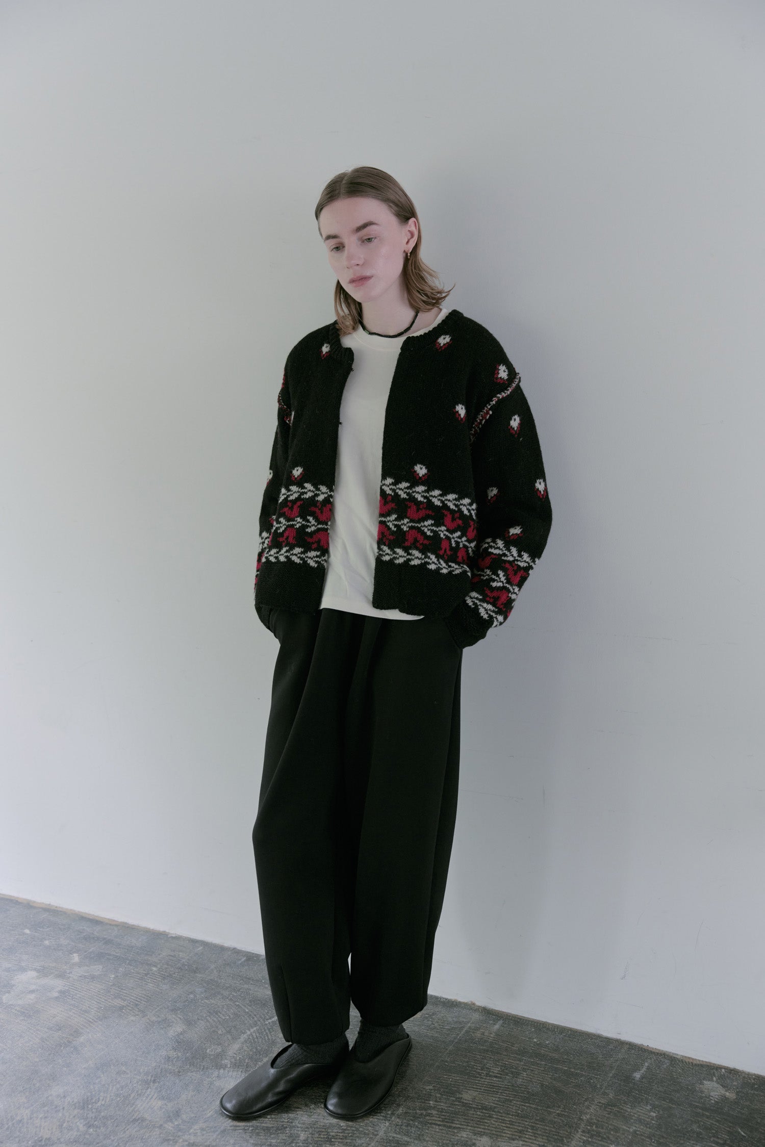 doux bleu フラワージャガードニットジャケット DB-2552-060