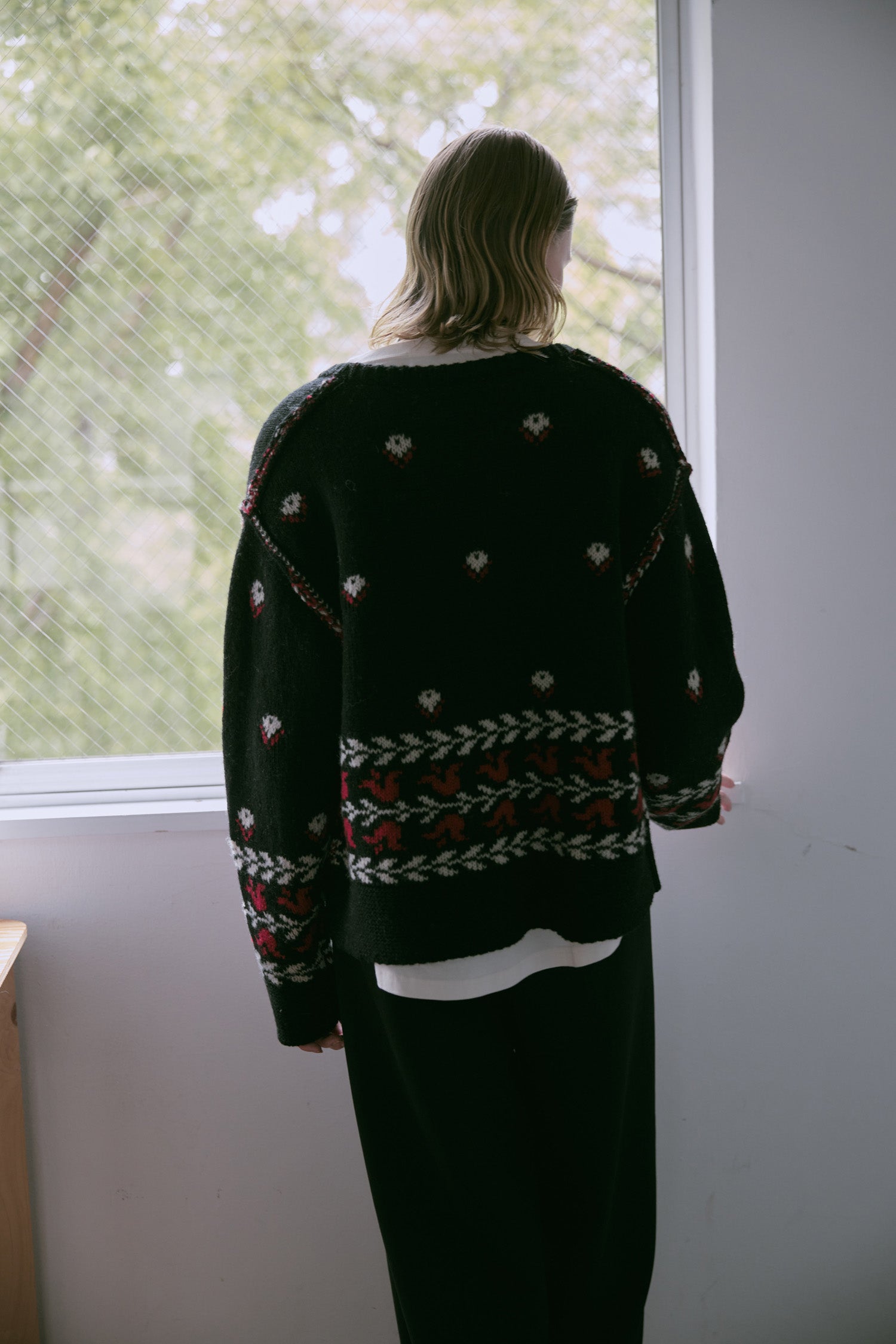 doux bleu フラワージャガードニットジャケット DB-2552-060