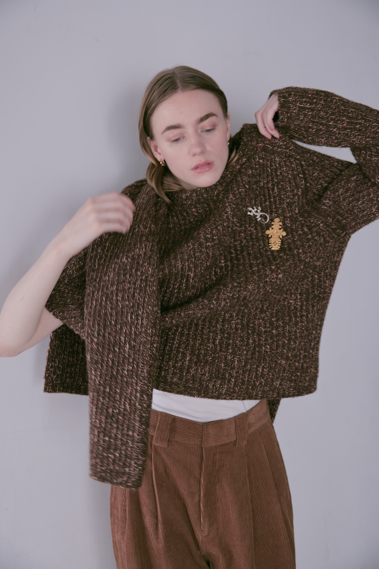 doux bleu MIXニットプルオーバー DB-2552-061