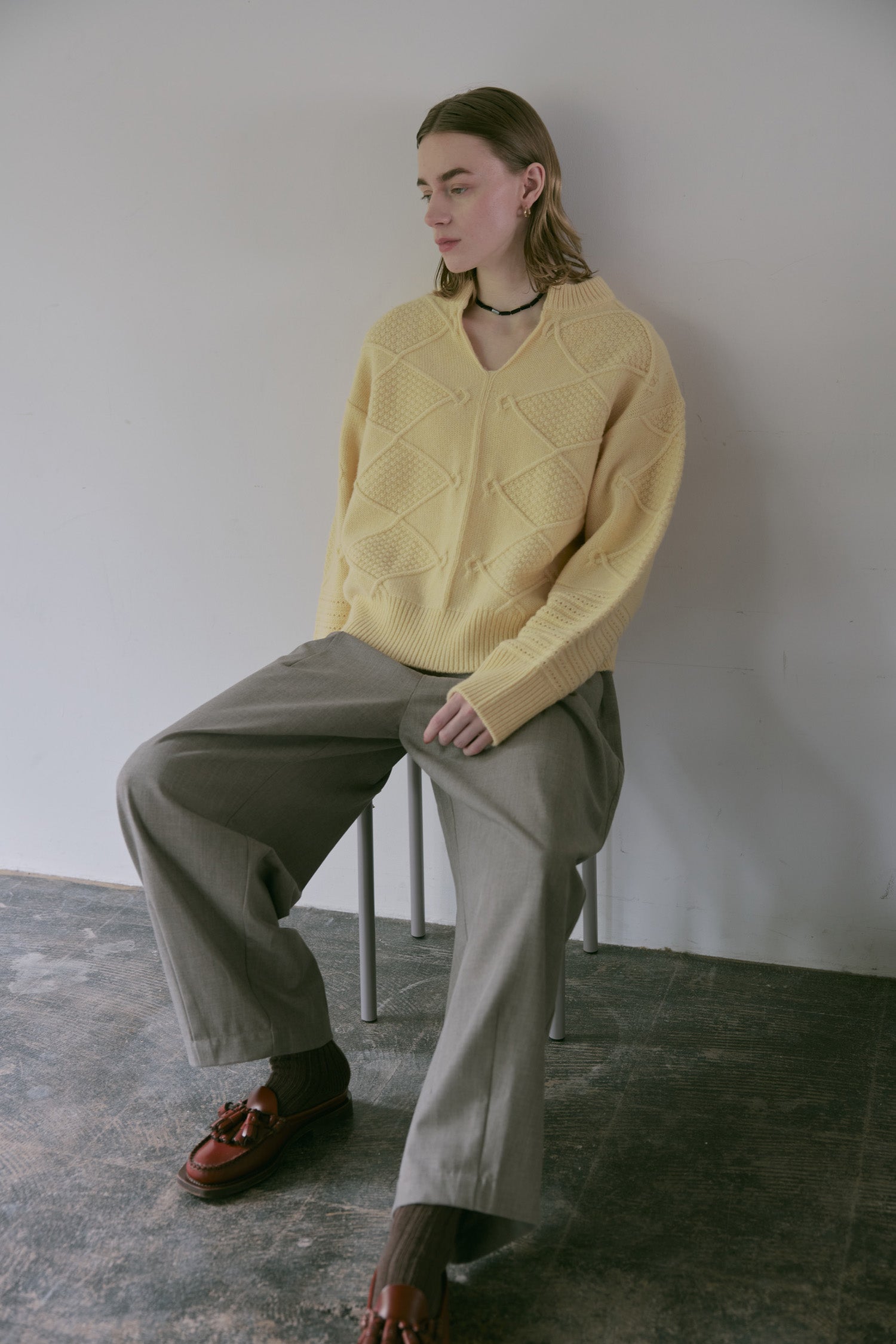 doux bleu スキッパー アランニット DB-2552-059