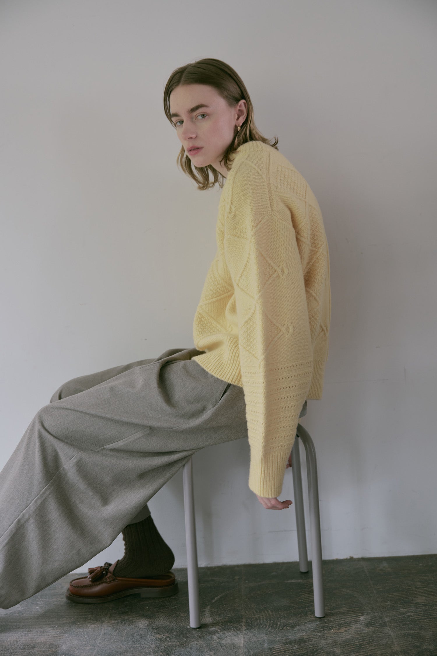 doux bleu スキッパー アランニット DB-2552-059