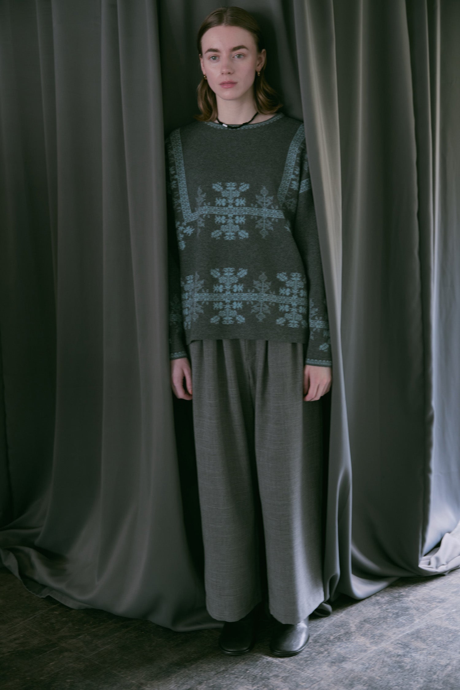 doux bleu ウーリーノ タックパンツ DB-2555-053