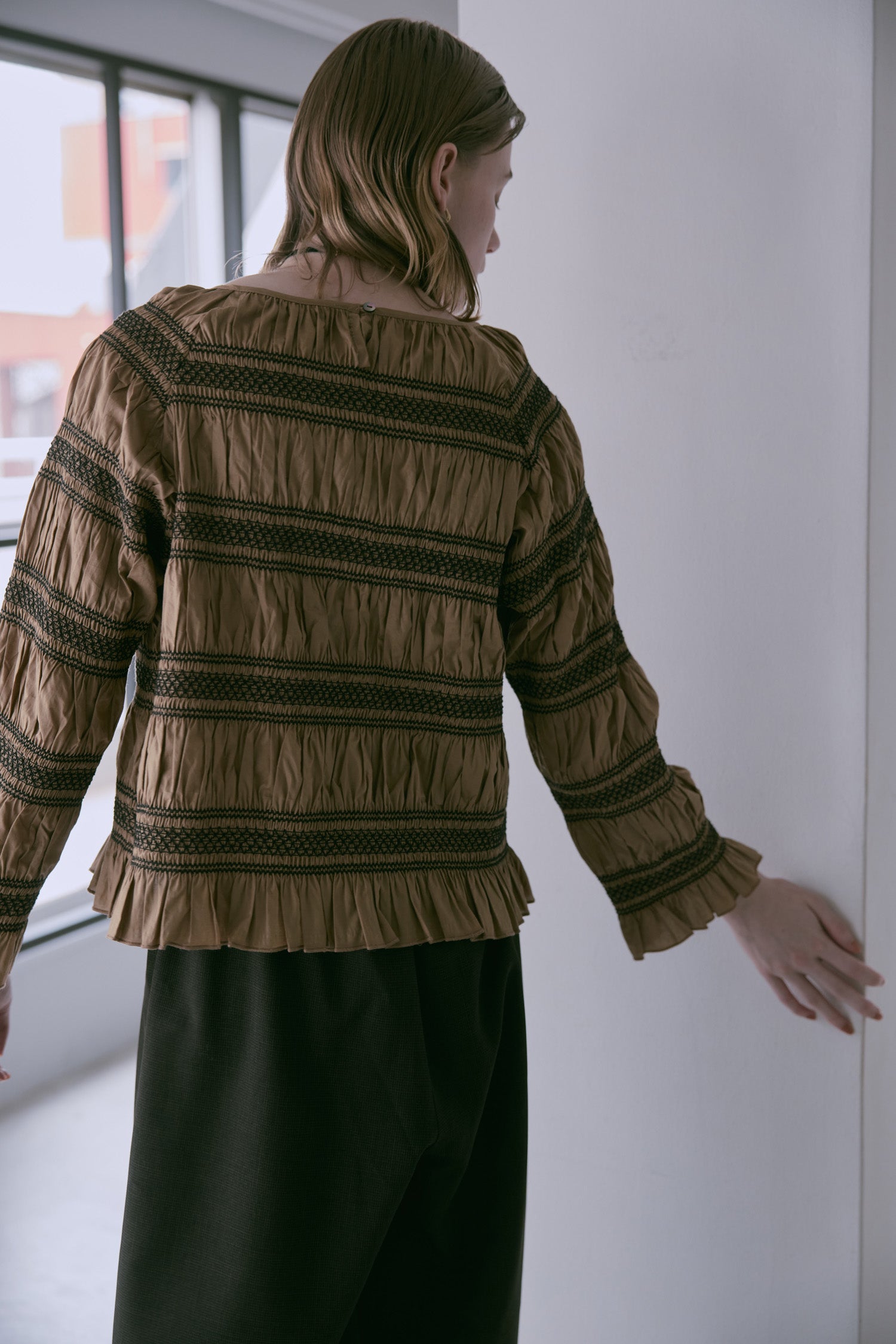 doux bleu スモッキング ボーダー ブラウス DB-2553-054