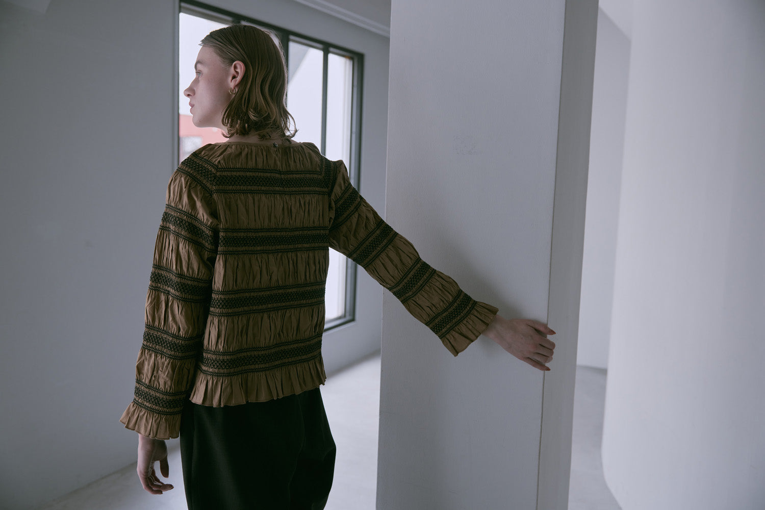 doux bleu スモッキング ボーダー ブラウス DB-2553-054