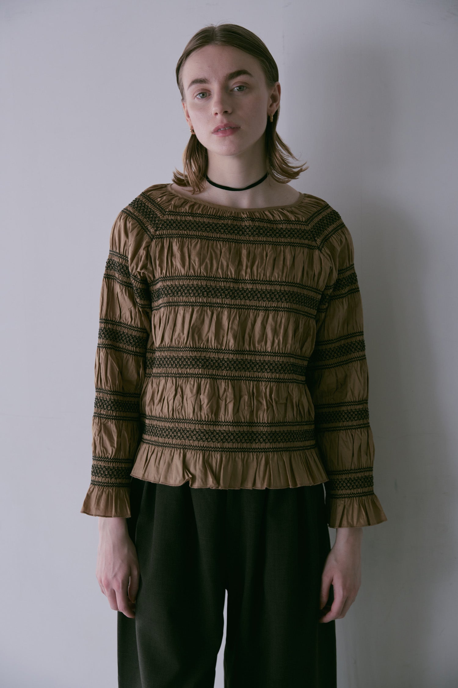 doux bleu スモッキング ボーダー ブラウス DB-2553-054