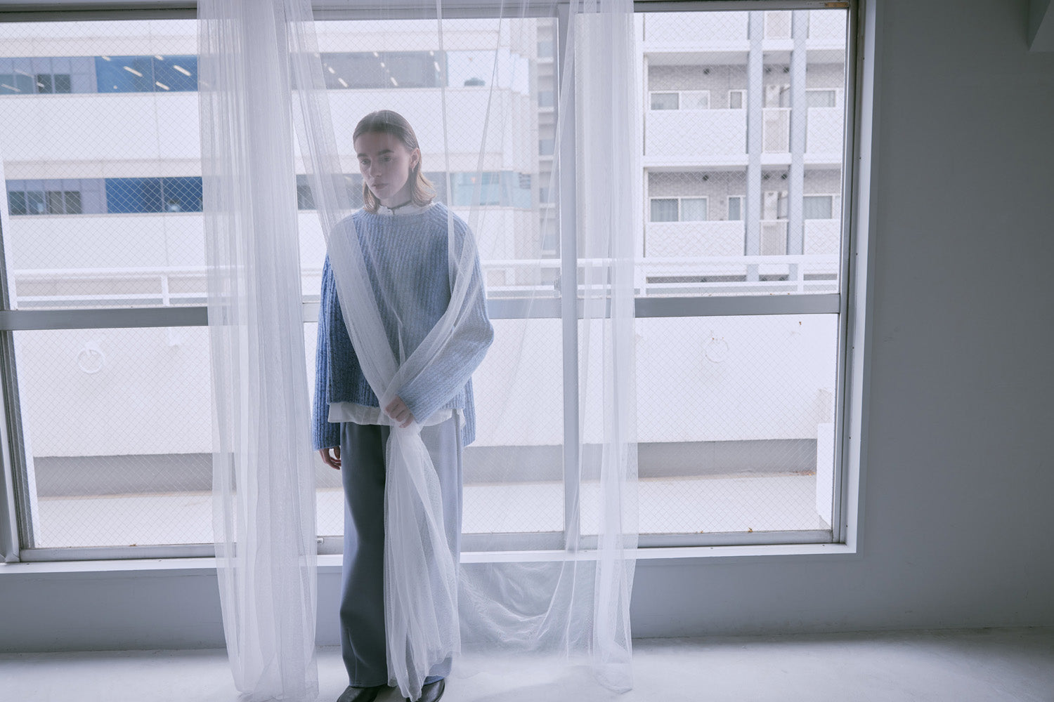 doux bleu MIXニットプルオーバー DB-2552-061