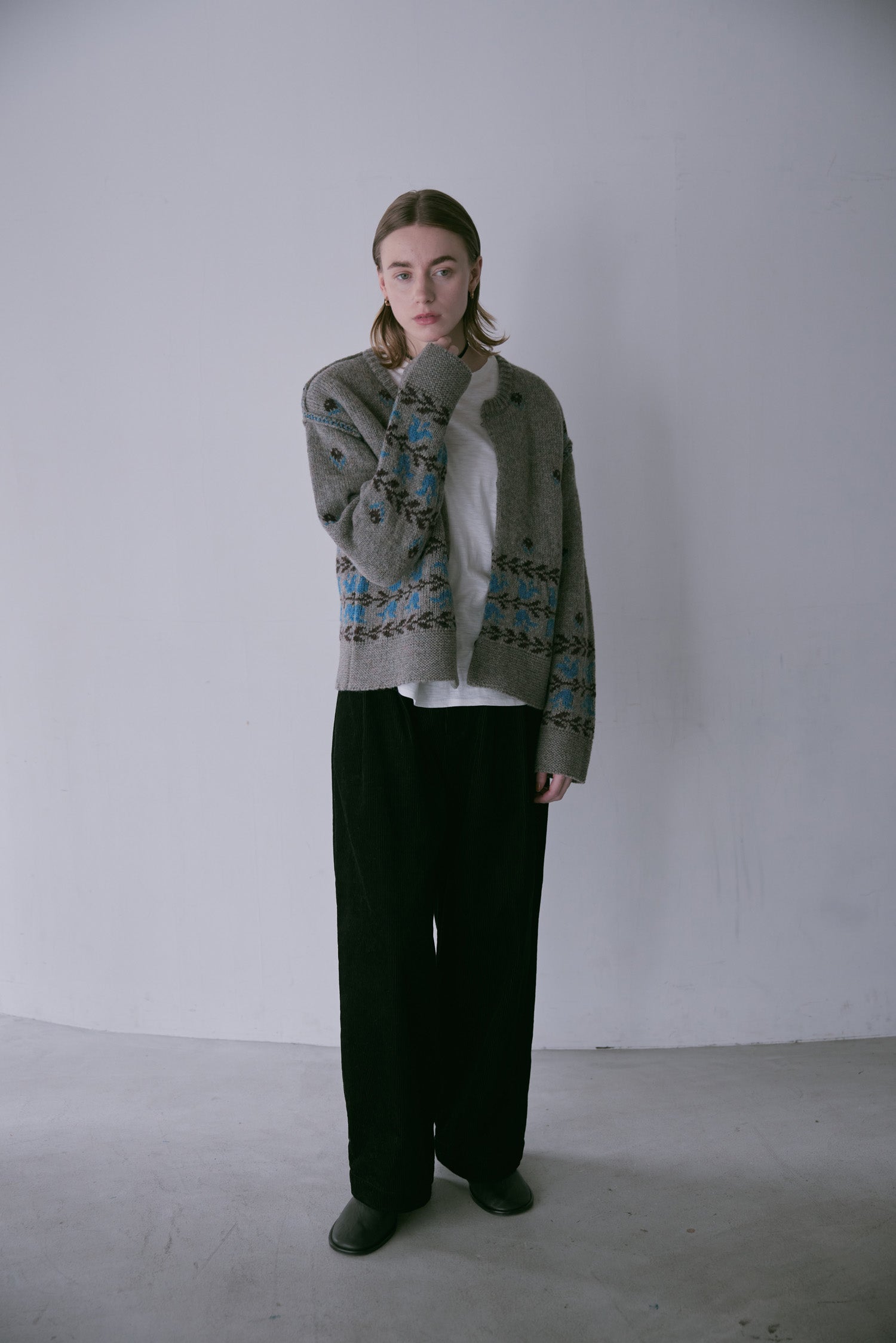 doux bleu コーデュロイ タックパンツ DB-2555-048