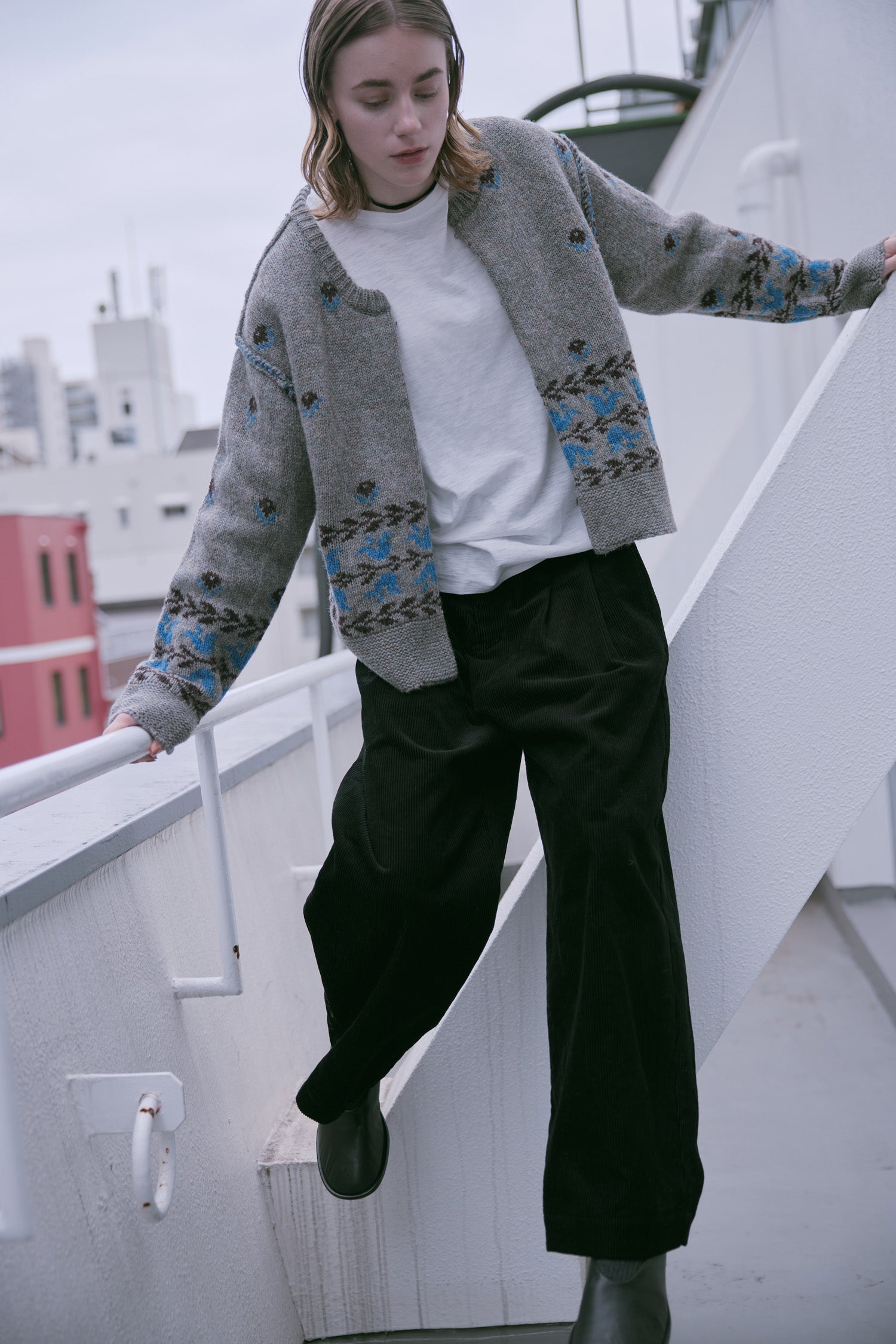 doux bleu コーデュロイ タックパンツ DB-2555-048