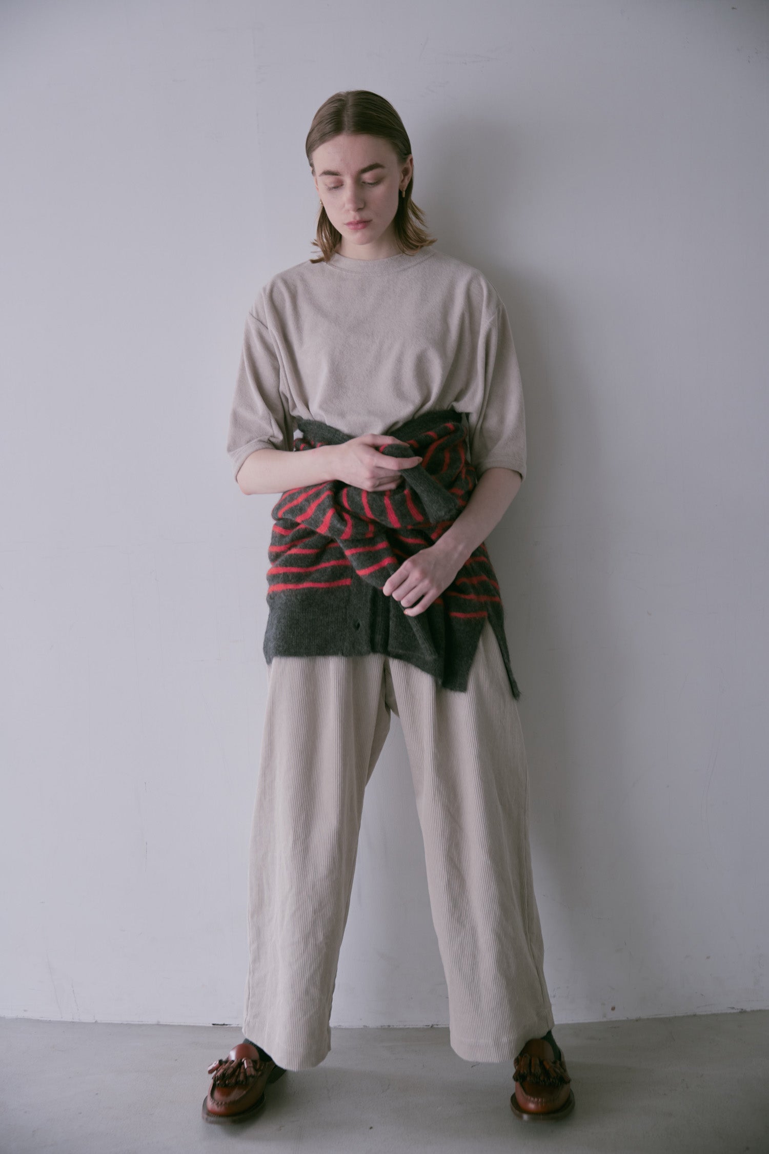 doux bleu アルパカ ボーダーカーディガン DB-2552-044