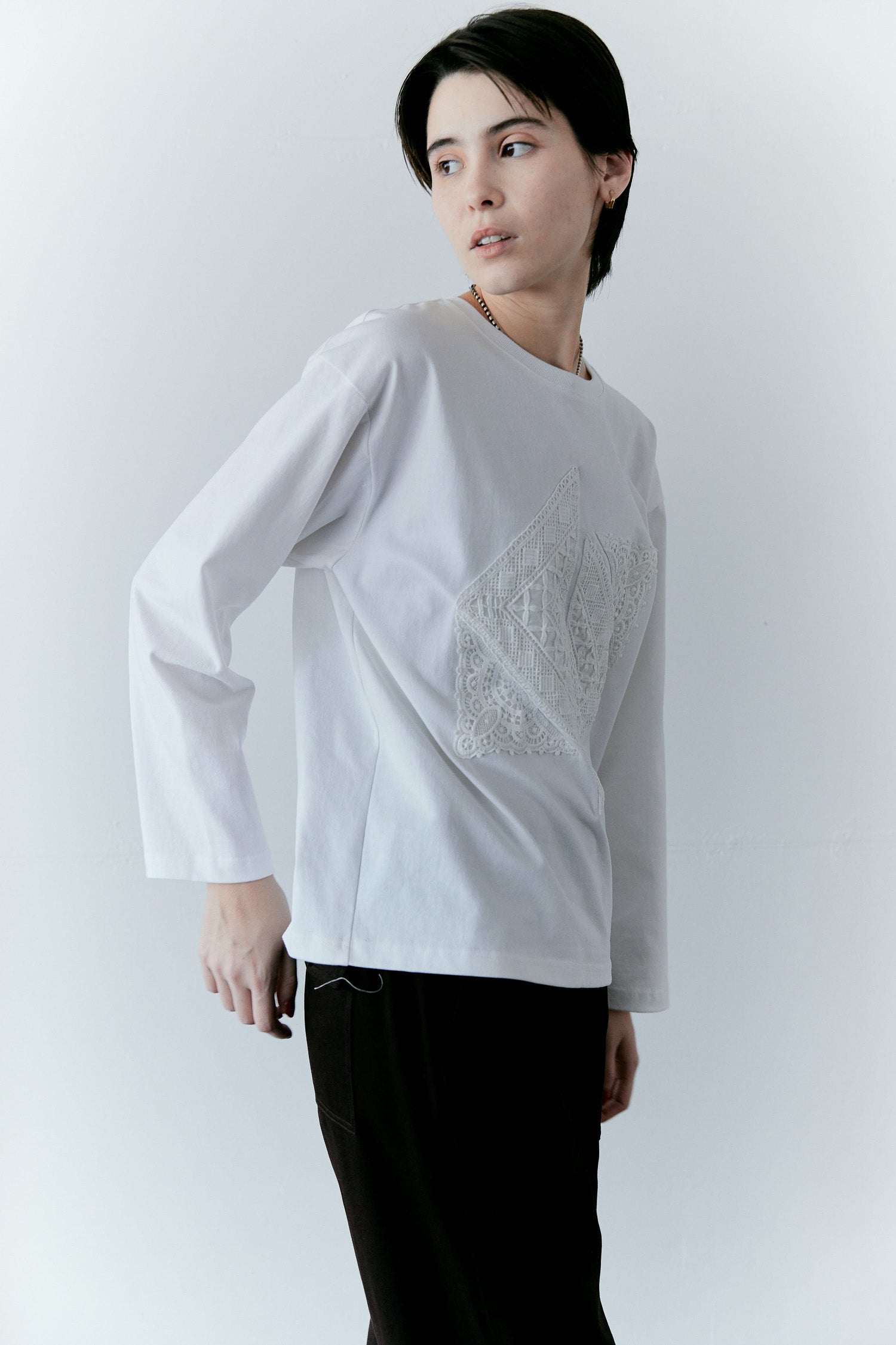 doux bleu クロシェレース パッチワークプルオーバー DB-2611-028