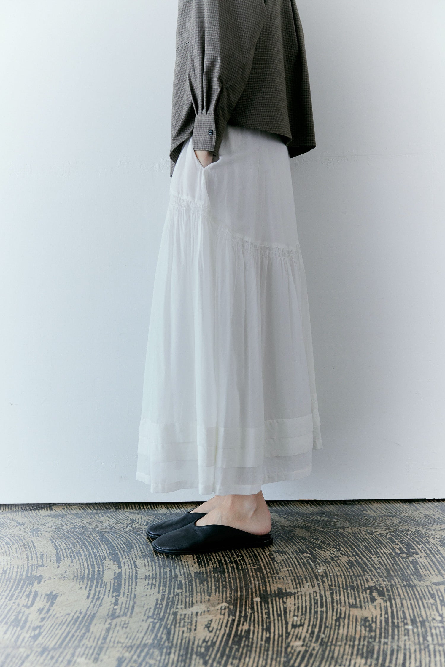 doux bleu スシボイル タックギャザースカート DB-2616-036