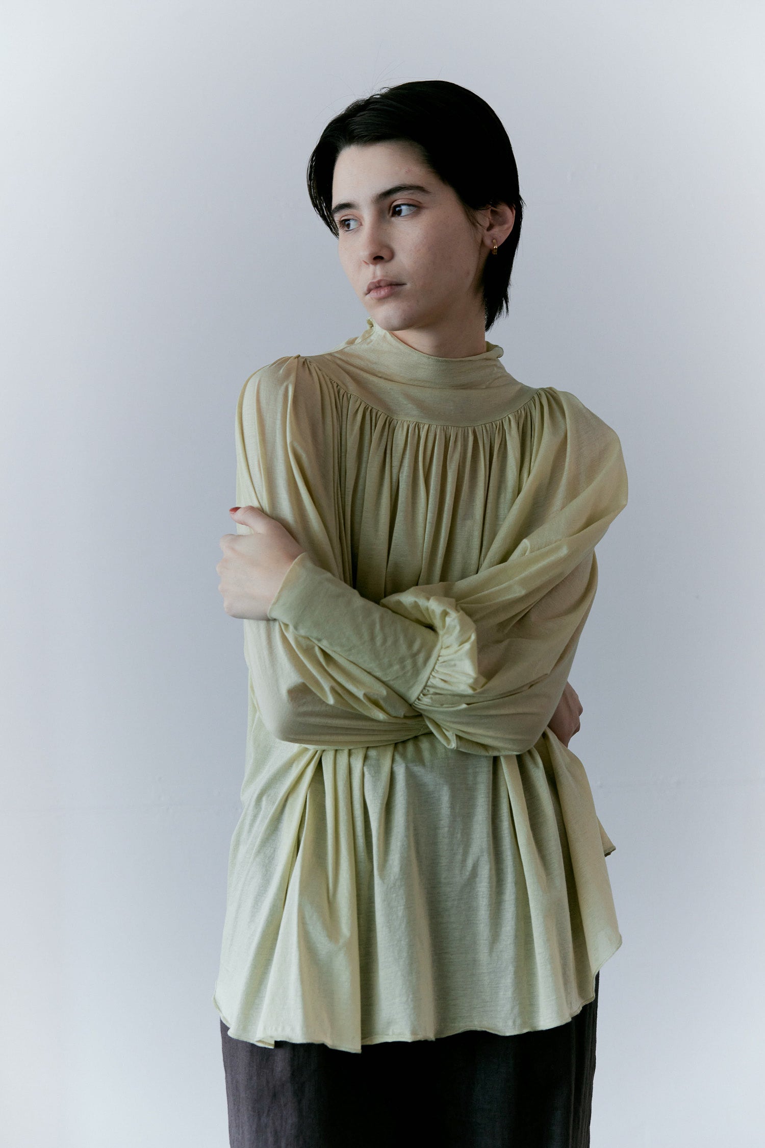 doux bleu タートルギャザーブラウス DB-2611-001