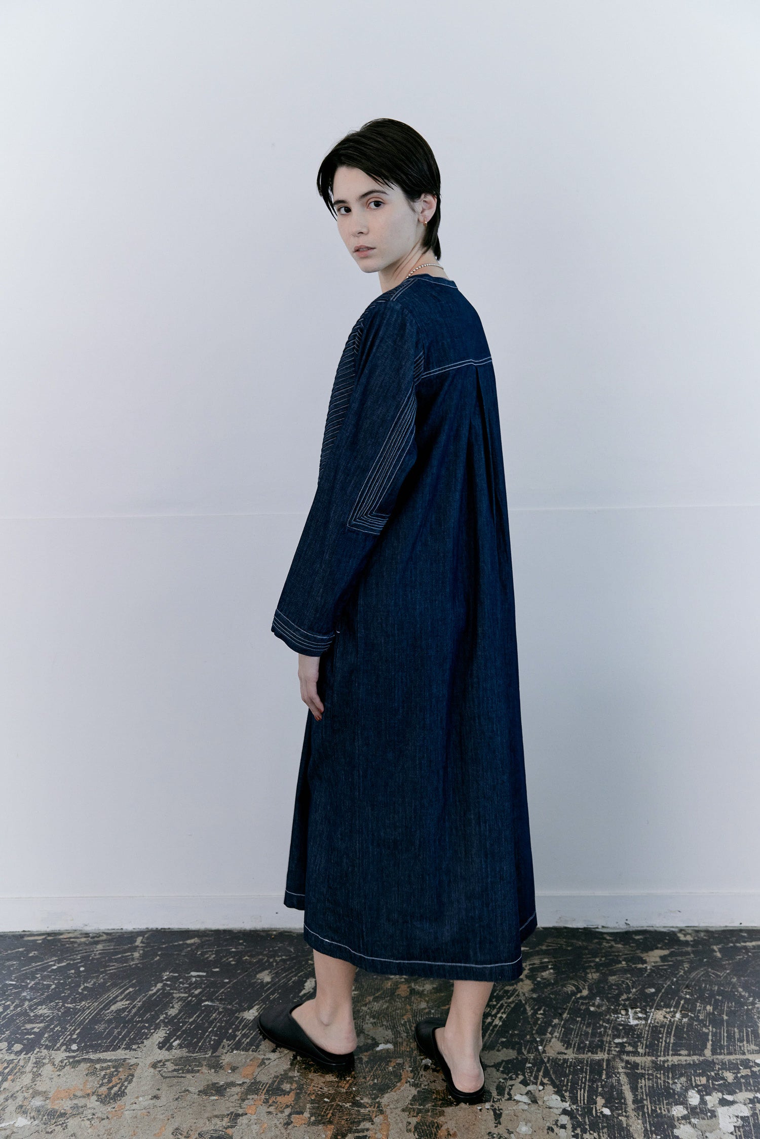 doux bleu ピンタックステッチ デニムワンピース DB-2614-013