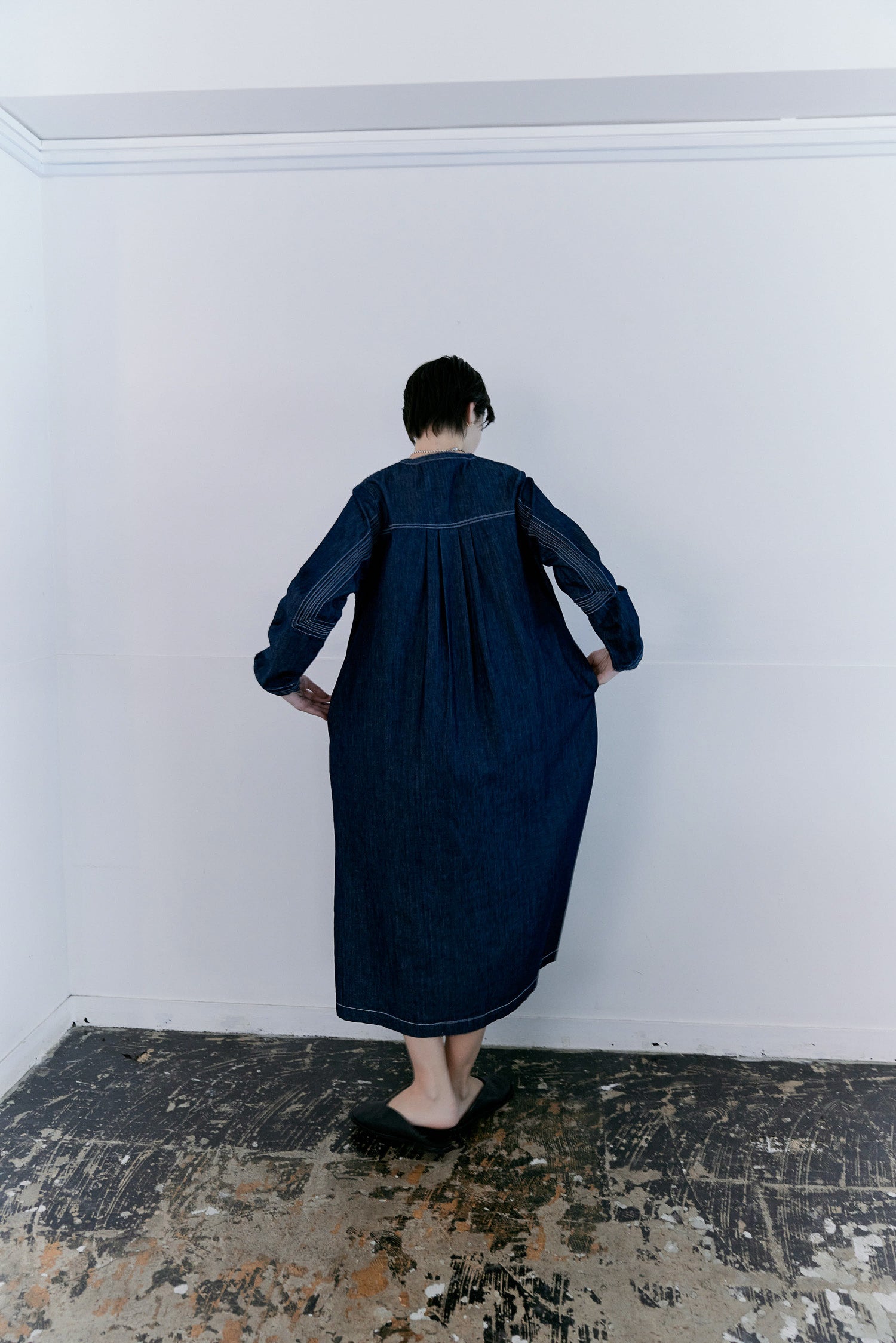 doux bleu ピンタックステッチ デニムワンピース DB-2614-013