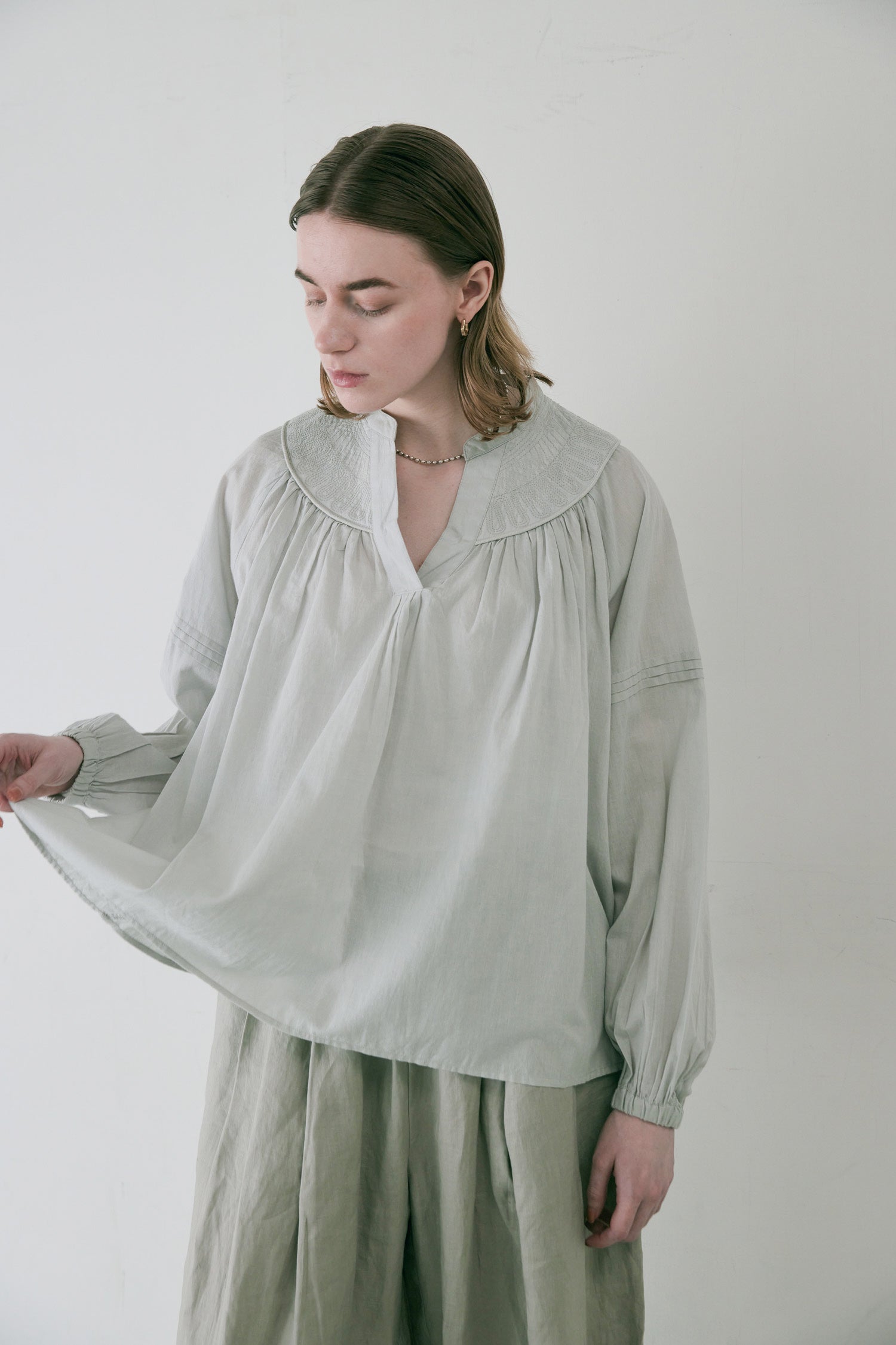 doux bleu キルトヨーク ブラウス DB-2533-083