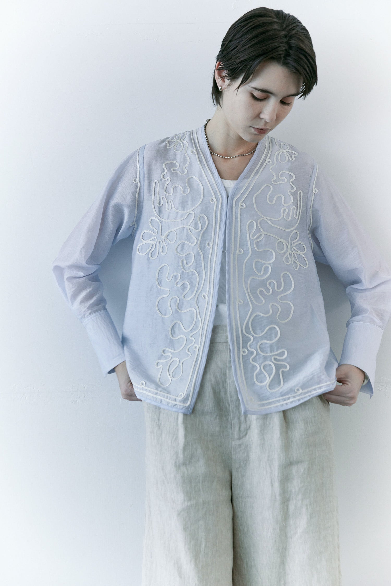 doux bleu テープ刺繍 シアージャケット DB-2617-038