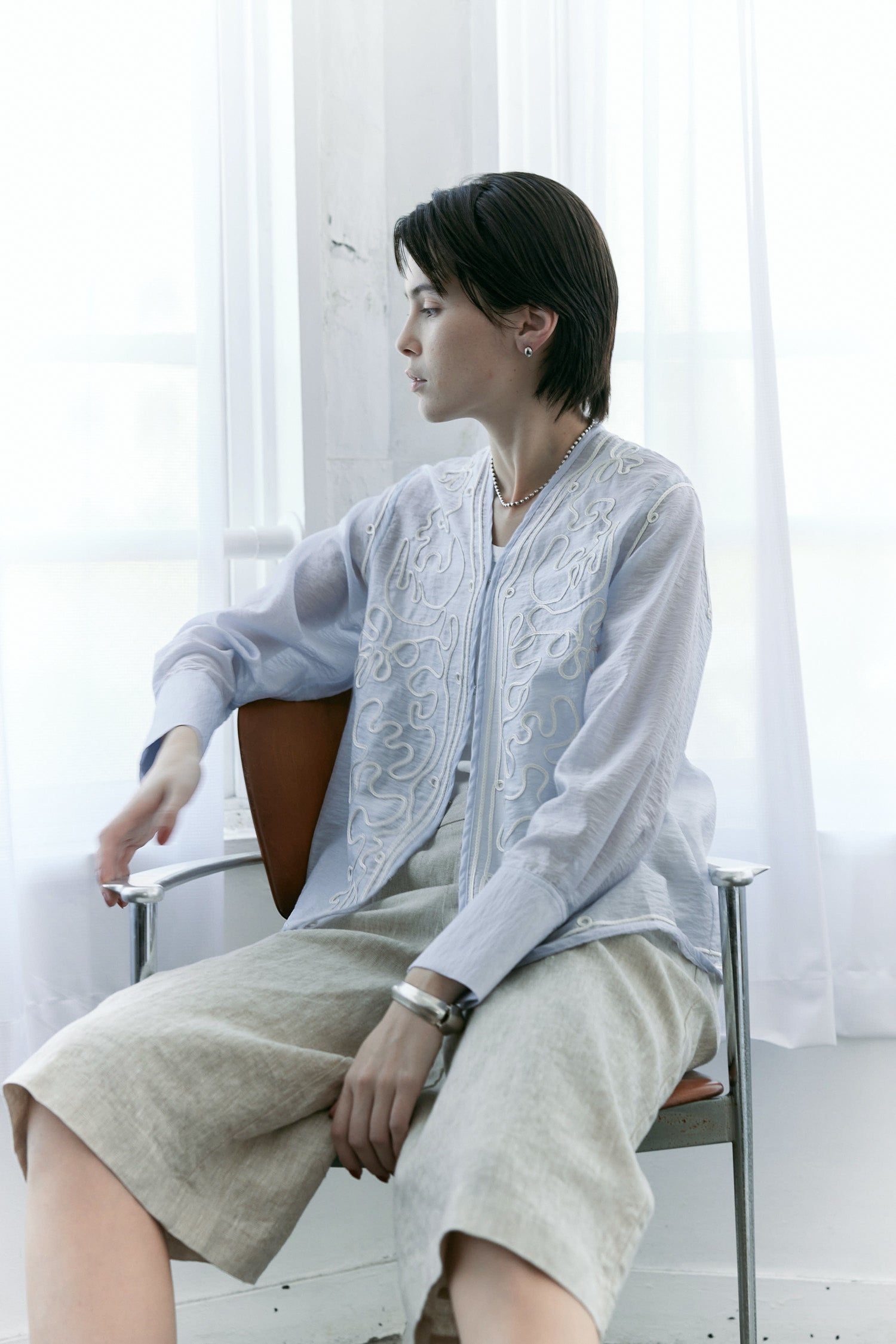 doux bleu テープ刺繍 シアージャケット DB-2617-038