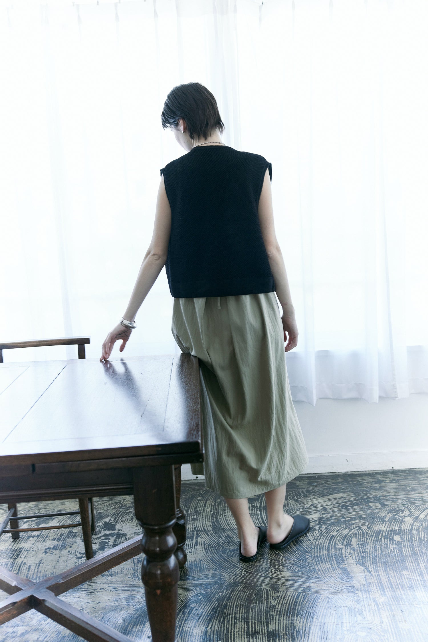 doux bleu クロシェモチーフ ニットベスト DB-2618-007