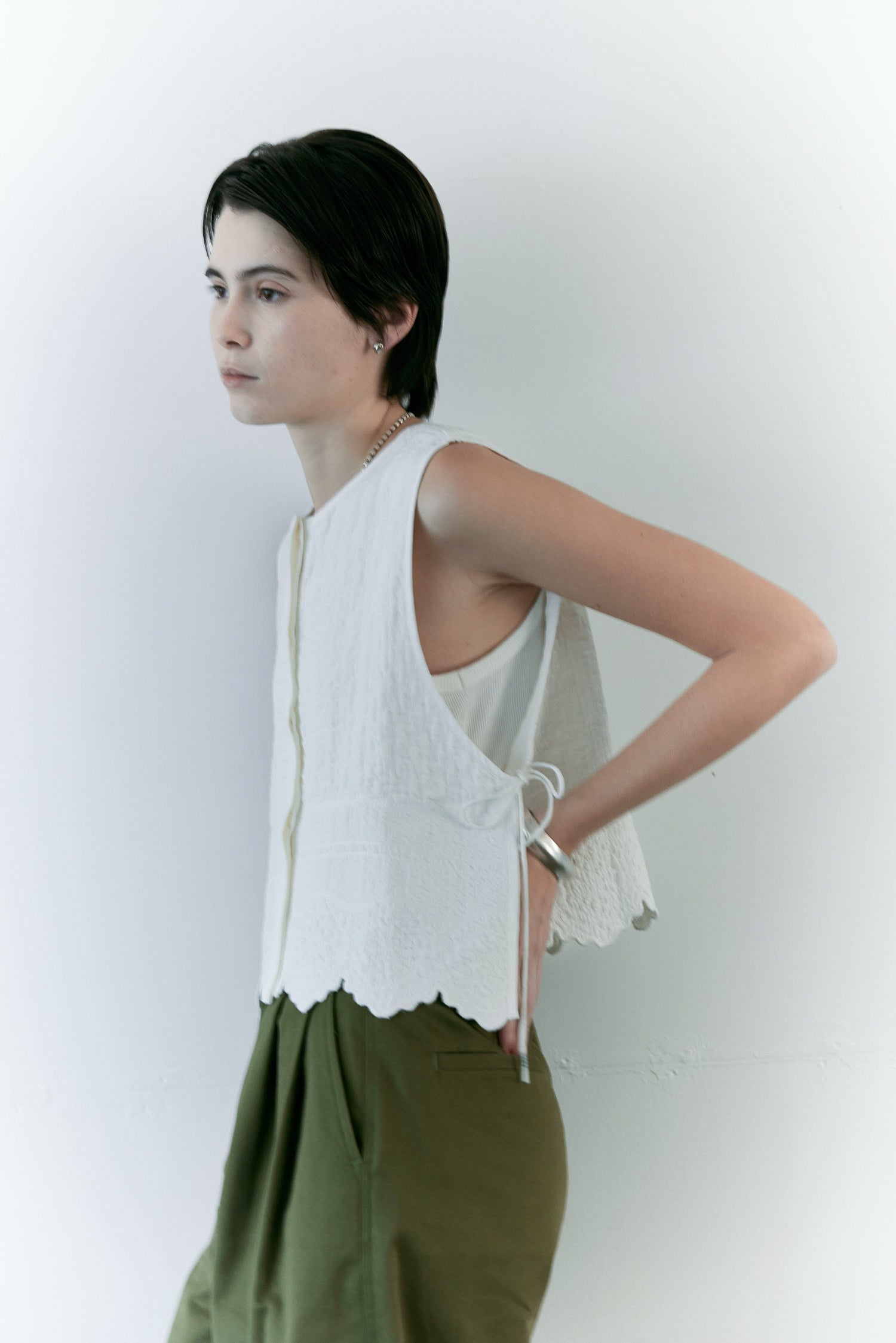 doux bleu Boutis Stitch ショートベスト DB-2618-033