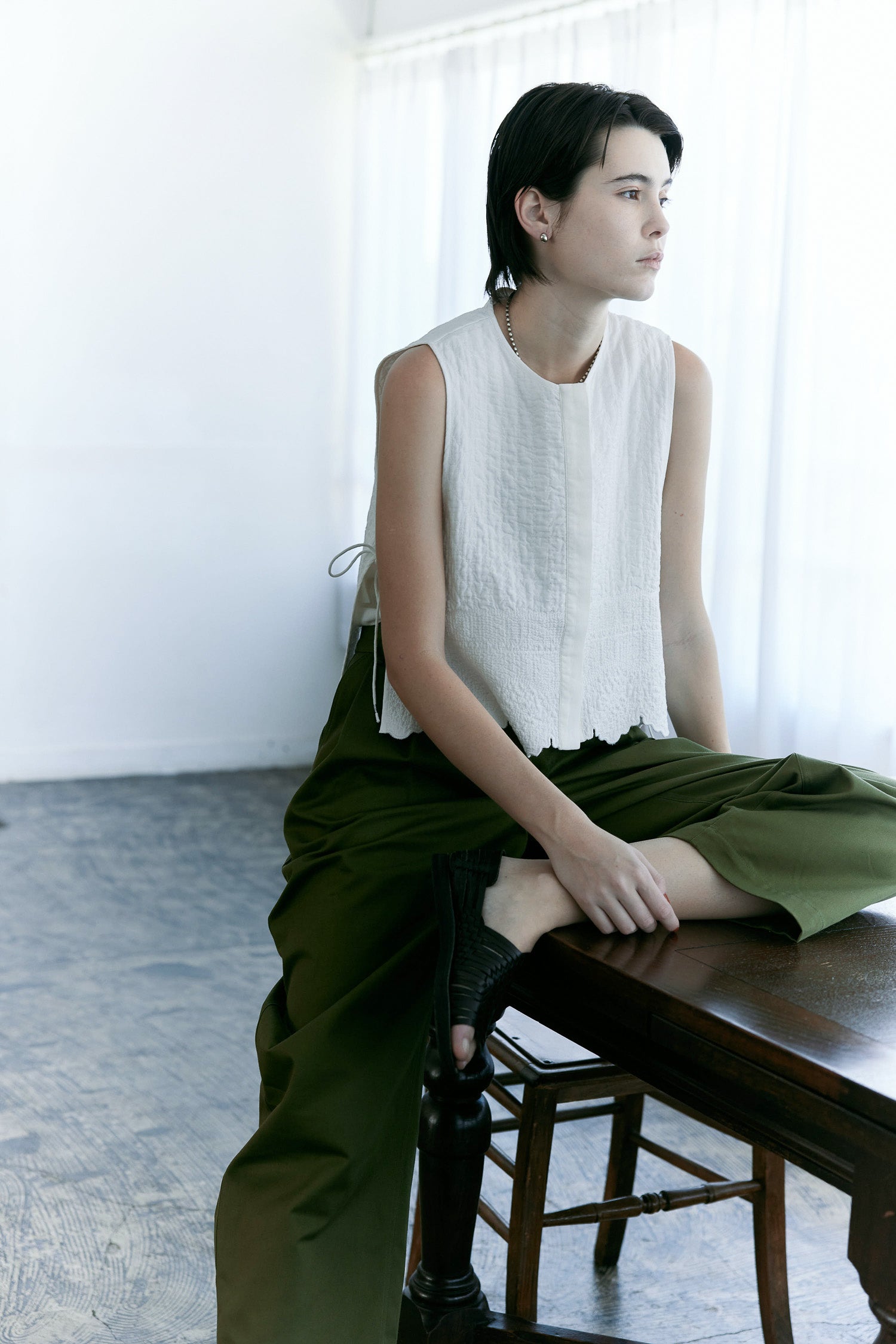 doux bleu Boutis Stitch ショートベスト DB-2618-033