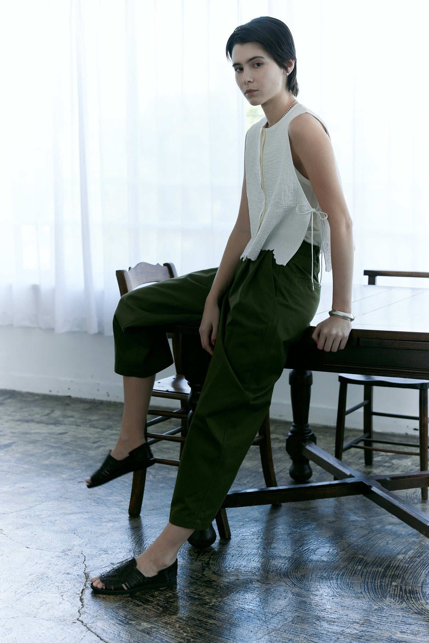 doux bleu Boutis Stitch ショートベスト DB-2618-033