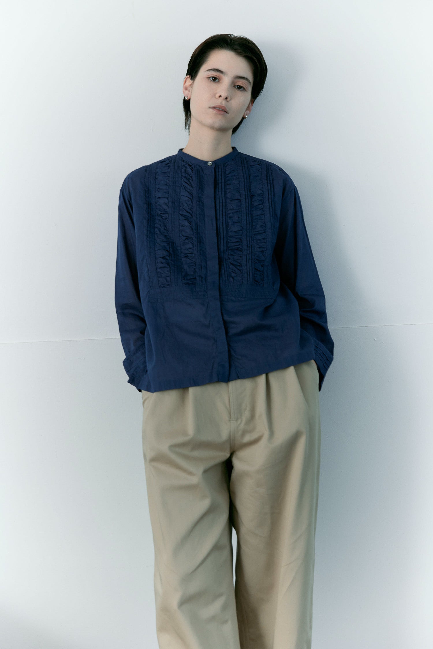 doux bleu コットンカディ ギャザーヨークブラウス DB-2613-029