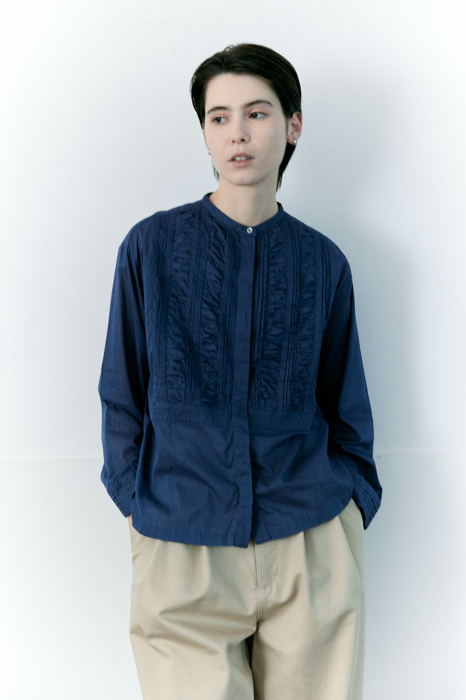 doux bleu コットンカディ ギャザーヨークブラウス DB-2613-029