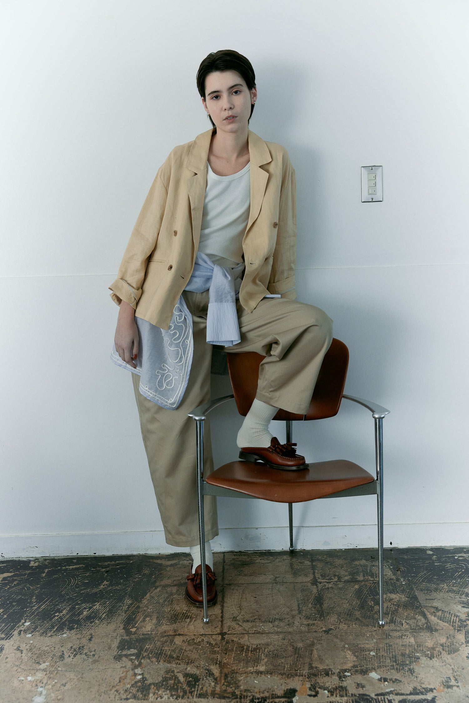 doux bleu リネンワイドジャケット DB-2617-027
