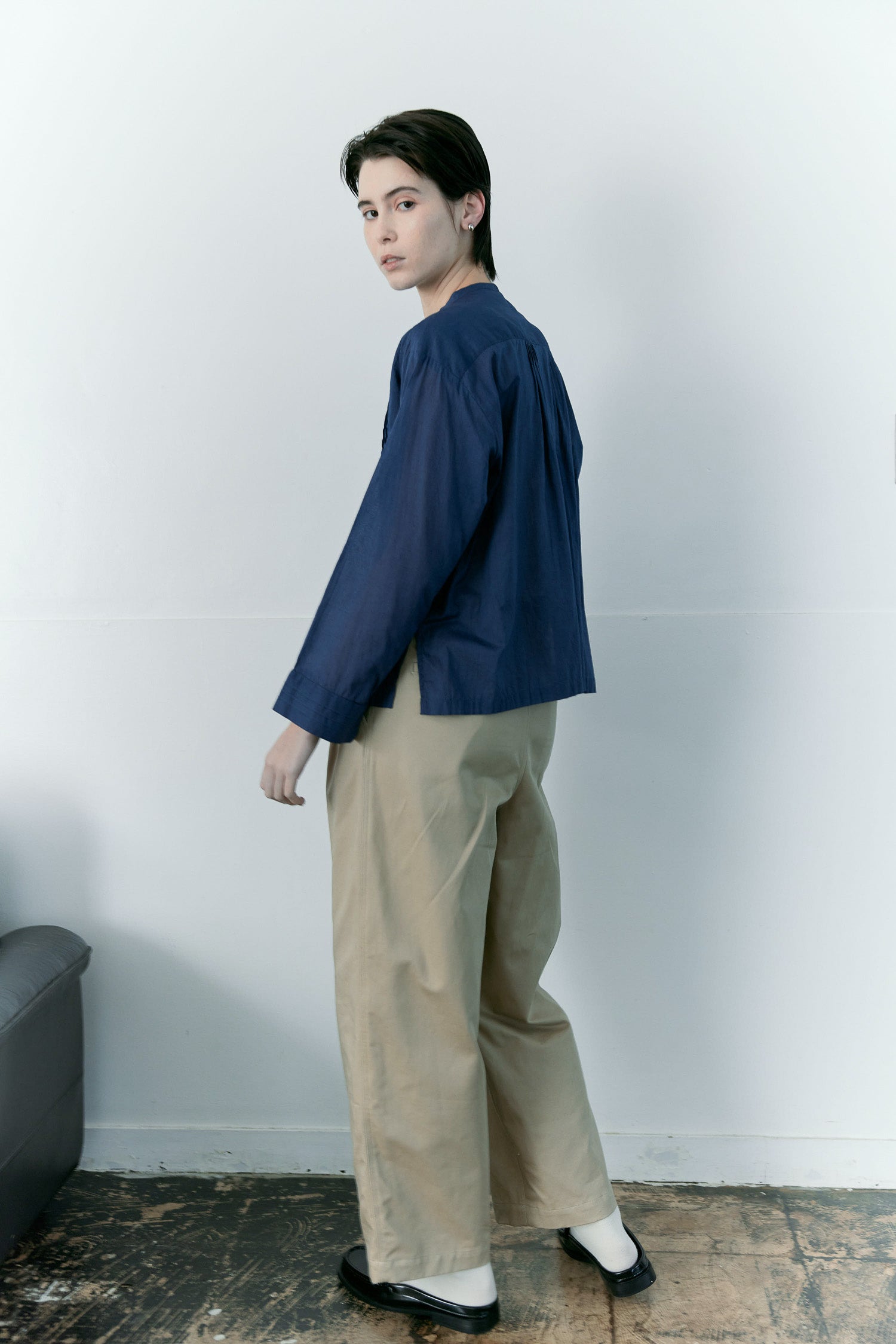 doux bleu コットンカディ ギャザーヨークブラウス DB-2613-029