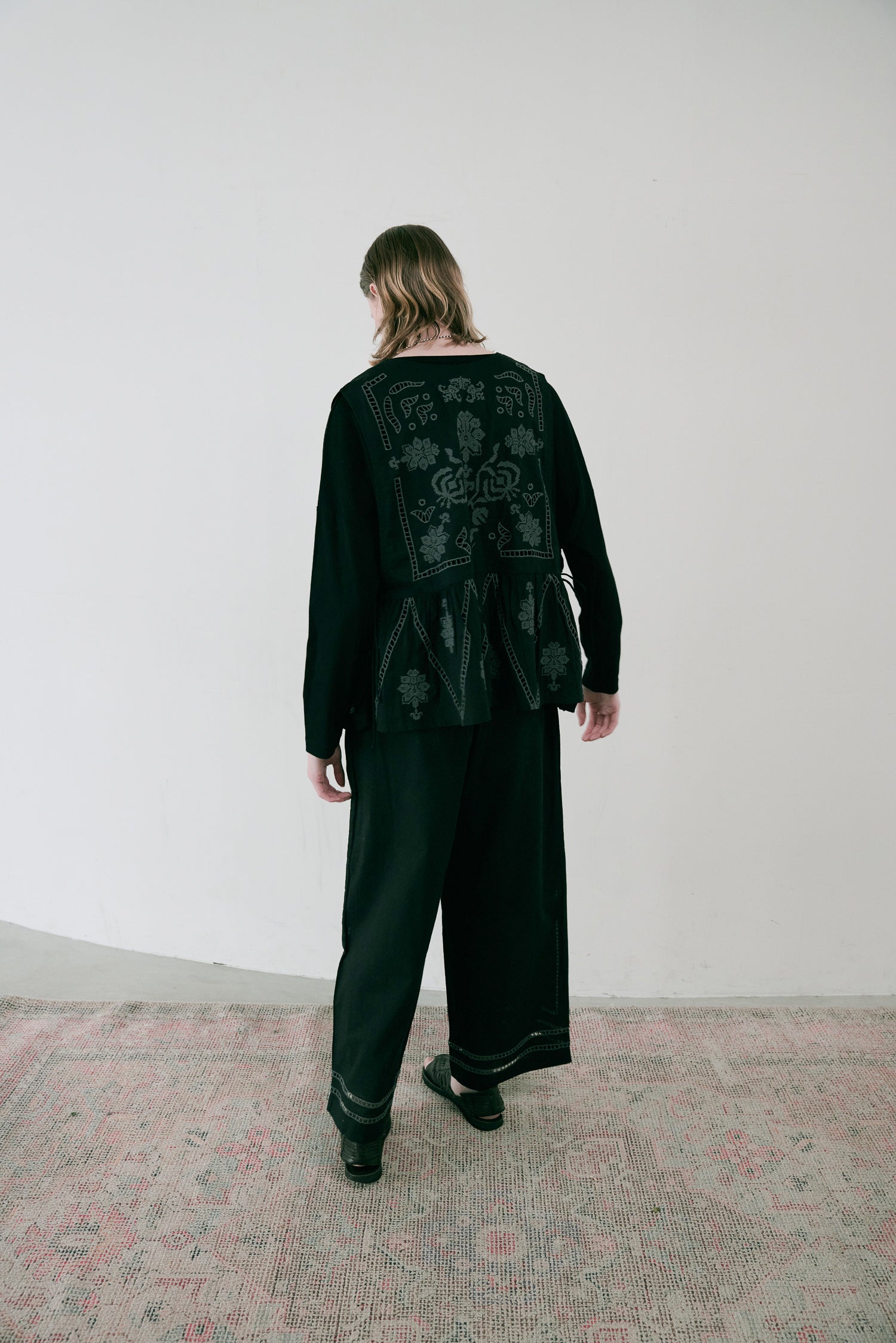 doux bleu クロスステッチ刺繍パンツ DB-2535-082