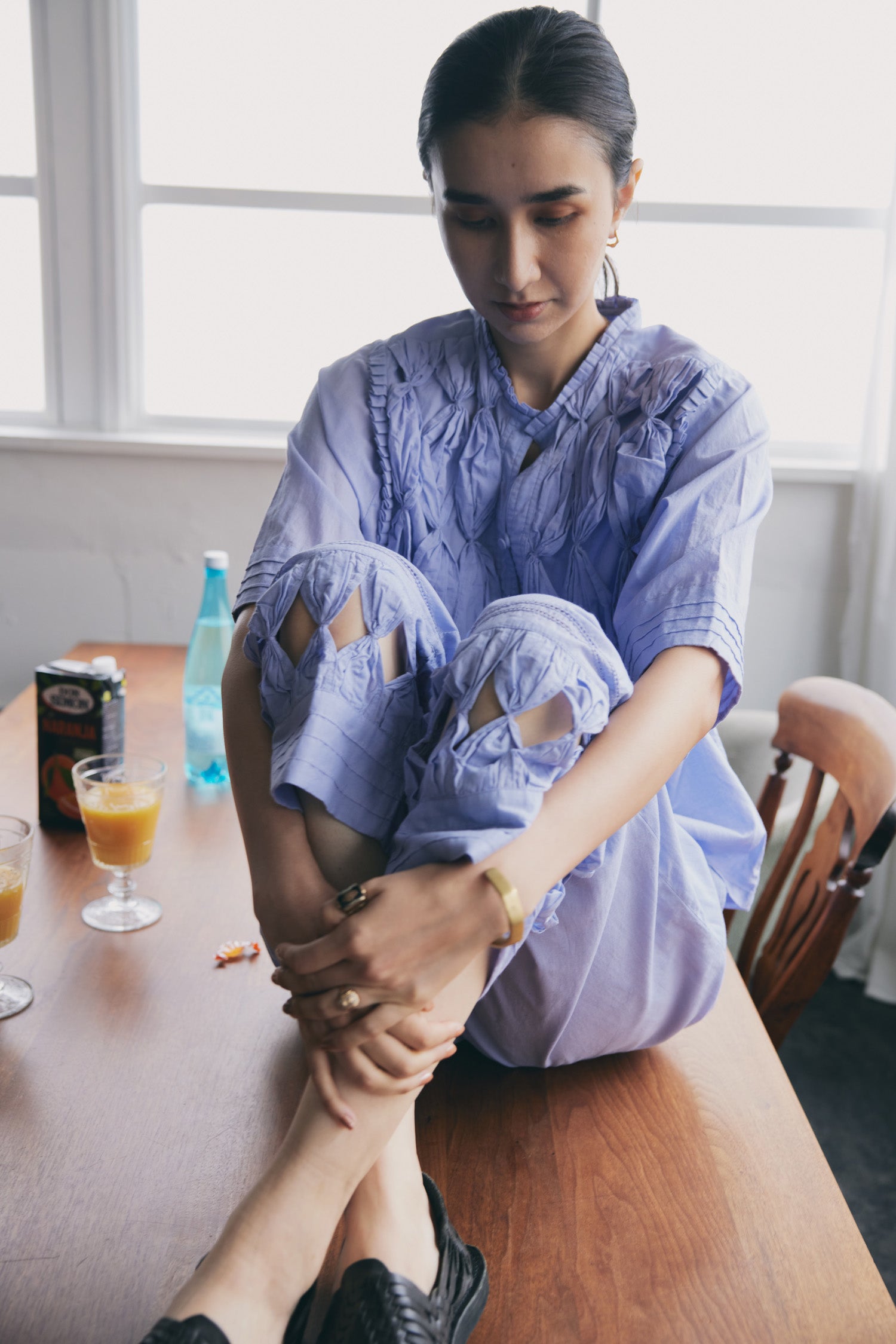 doux bleu RIBBON TIE ブラウス DB-2523-060