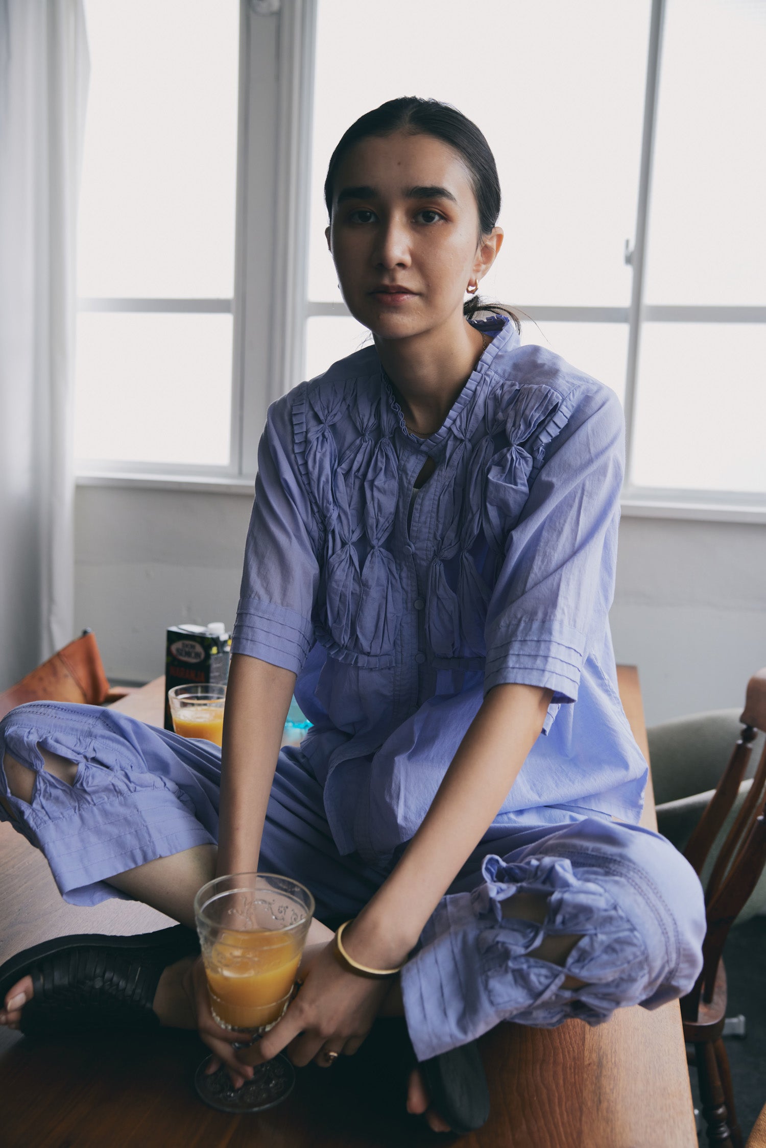 doux bleu RIBBON TIE ブラウス DB-2523-060