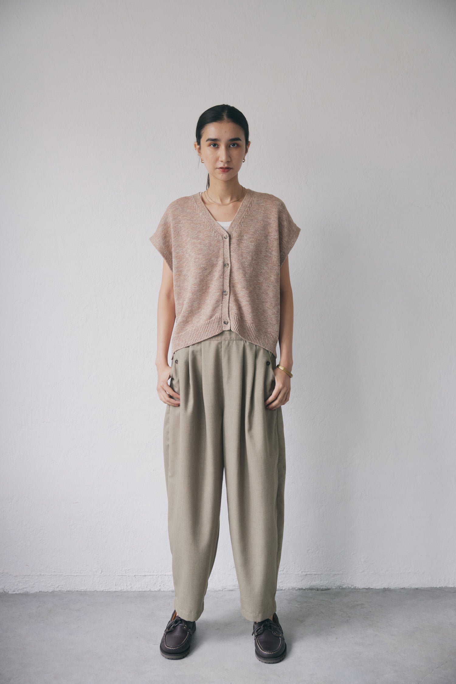 doux bleu T/R ワイドタックパンツ DB-2525-047