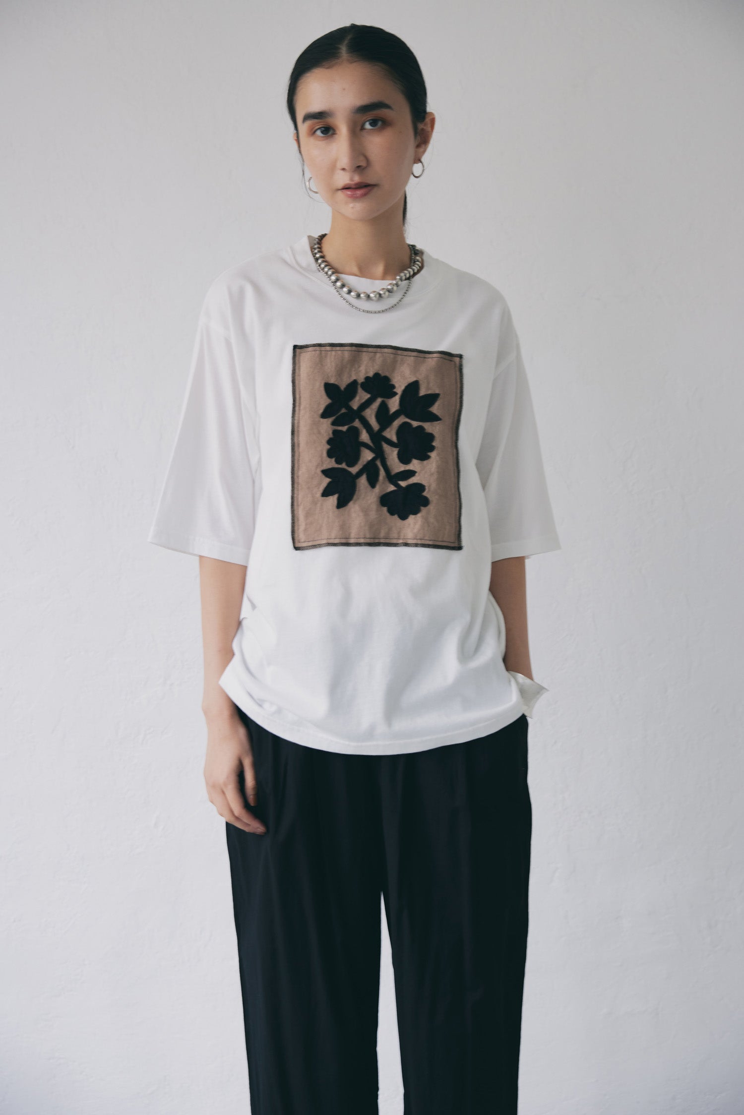 doux bleu アップリケ刺繍 Tシャツ DB-2521-053