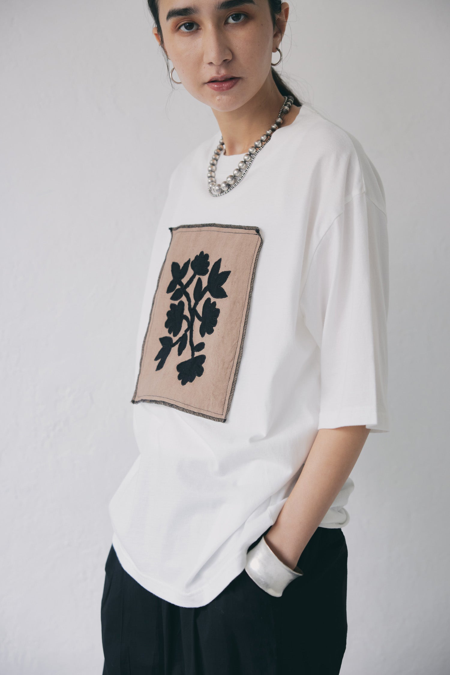 doux bleu アップリケ刺繍 Tシャツ DB-2521-053